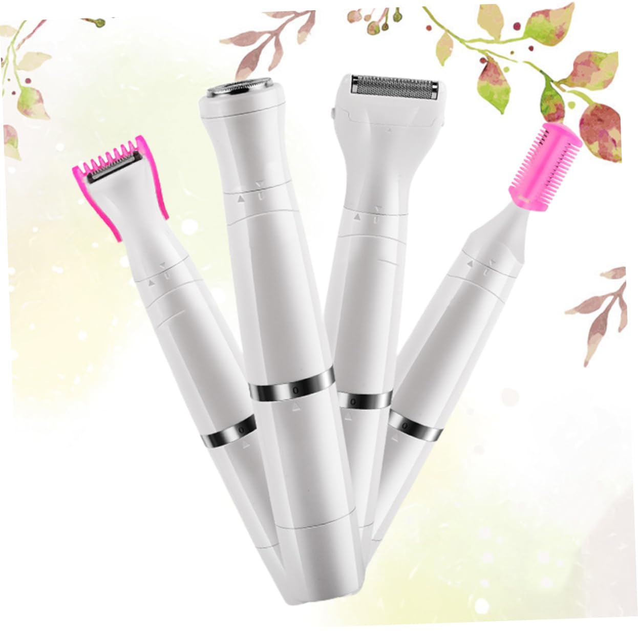 Pearl White USB Rechargeable 4-in-1 Electric Razor for Women - Painless Hair Removal, Smooth Skin, Underarm & Body Shaver - Perfect for Travel, Gym & Daily Beauty Routine