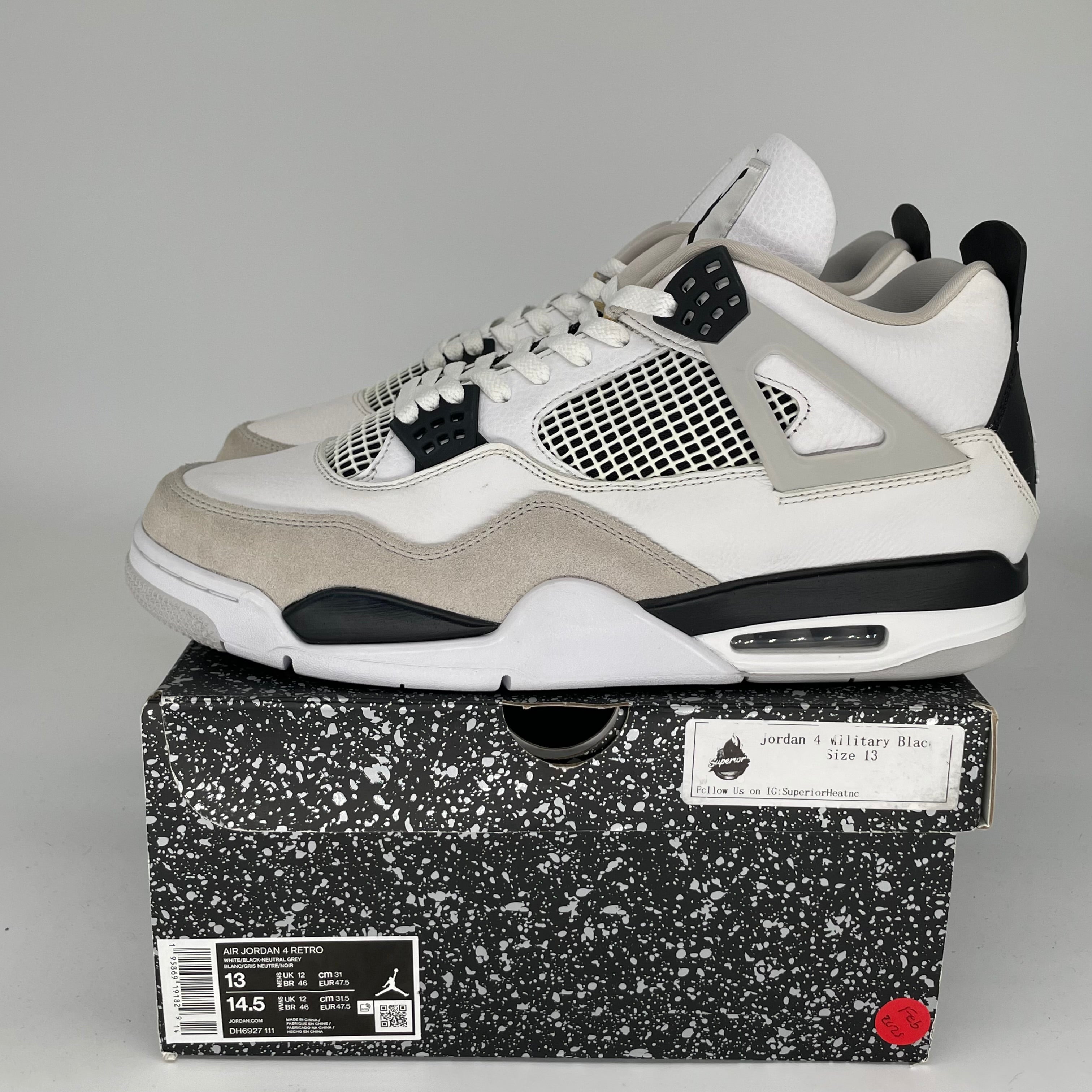AIR JORDAN 4 MILITARY BLACK MEN'S BASKETBALL SHOES SIZE 13 DH6927-111 | RETRO STYLE SNEAKERS FOR CASUAL WEAR, SPORTS & STREET FASHION