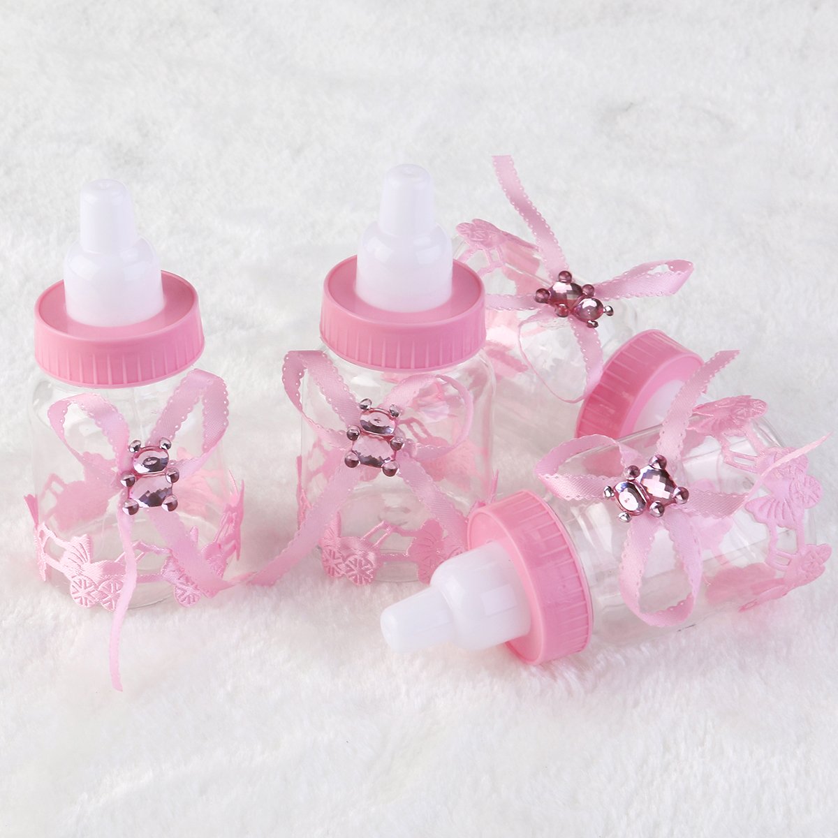 12pcs Candy Bottle Box Feeder Style Artificial Party Filler for Baby Shower Favors - Perfect for Birthday Parties, Wedding Decorations & Gift Bags