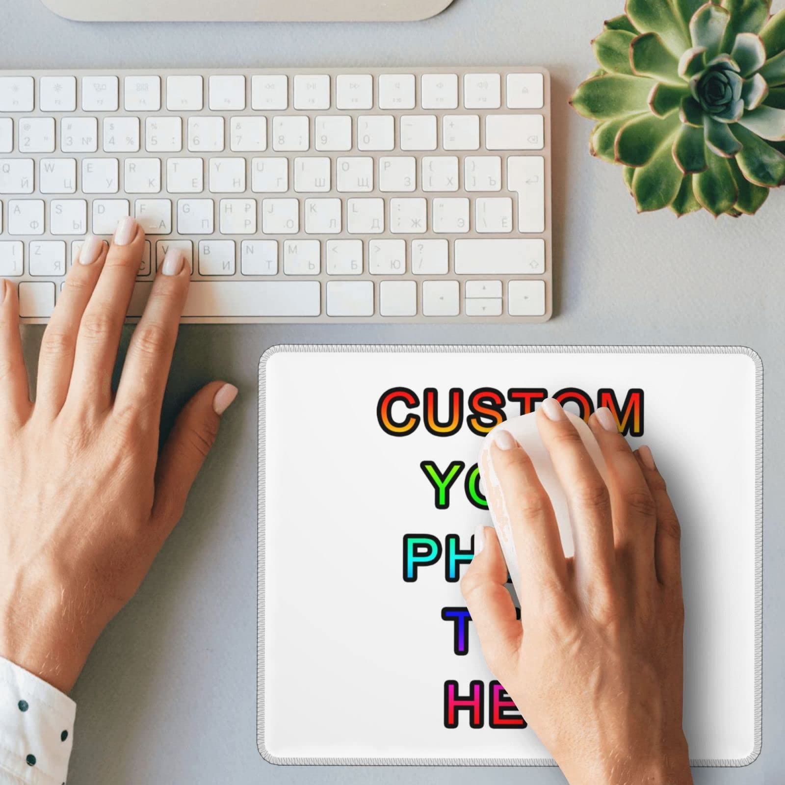 Custom Photo Text Mouse Pad - Personalized Gaming & Office Mousepad with Anti-Slip Rubber Base (7.9 x 9.5 Inch) for Laptop & Computer - Perfect for Work, Gaming & Home Office Use