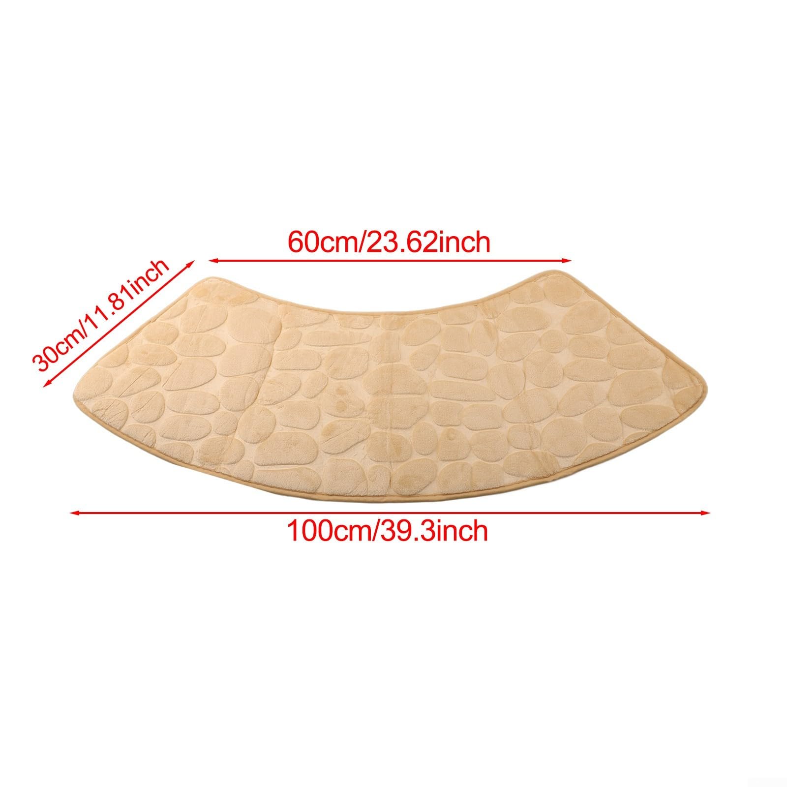 Non-Slip Corner Shower Mat - Curved Bath Mat for Corner Showers | Machine Washable Anti-Slip Bathroom Mat for Shower & Laundry Room (Camel) | Perfect for Wet Bathrooms & Spa-Like Showers