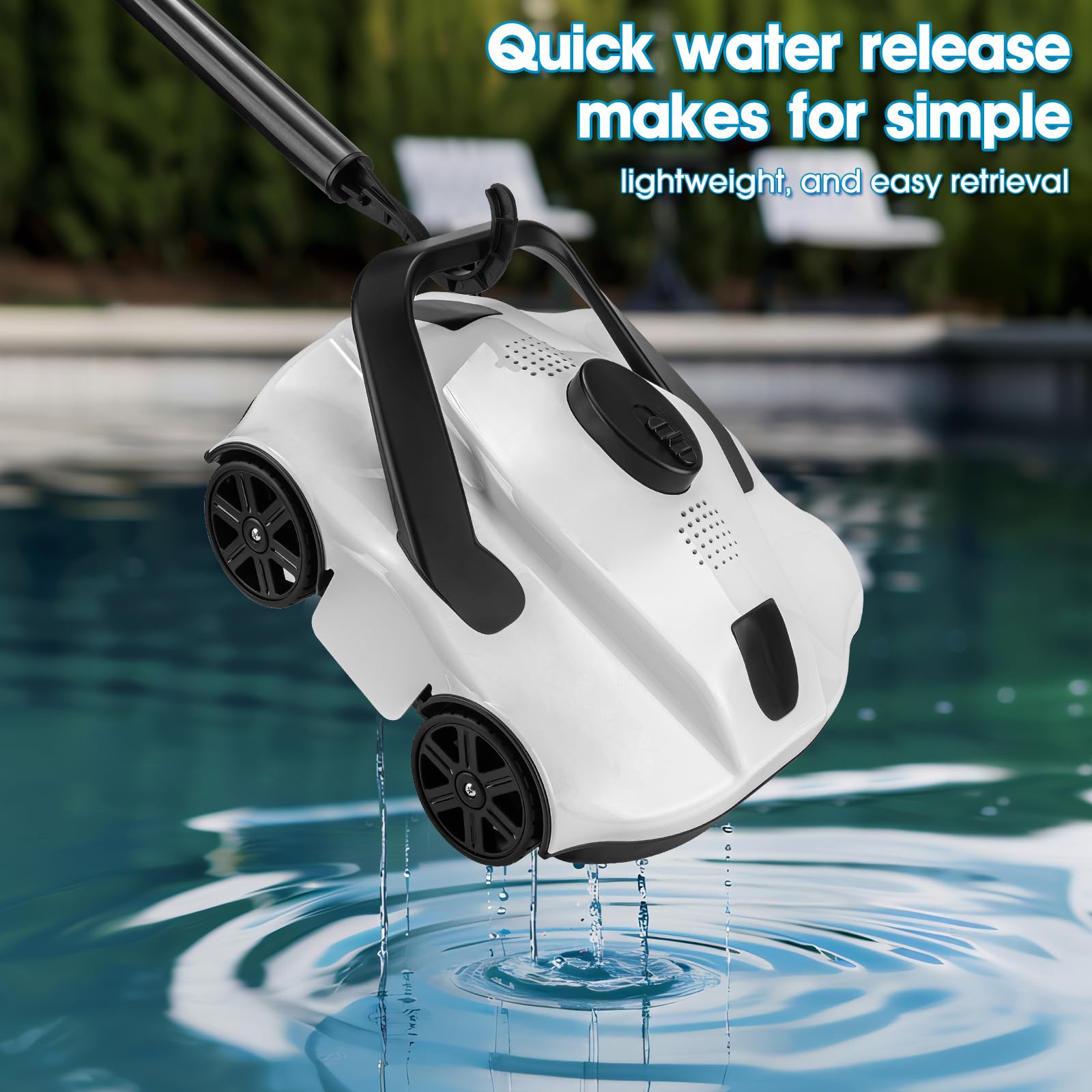 **JQKJCAM Cordless Robotic Pool Cleaner - 1076 Sq.Ft Coverage, Powerful Suction, Automatic Route Planning for Above Ground & Inground Pools, Self-Parking - Ideal for Weekly Pool Maintenance & Quick Cleaning**