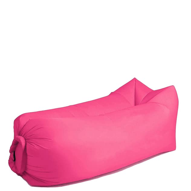 Fast-Folding Waterproof Inflatable Sofa Bag - Adult Beach Lounge Chair & Camping Sleeping Air Bed for Outdoor Relaxation (Blush) | Perfect for Beach, Poolside, Camping, Picnics & Backyard Lounging