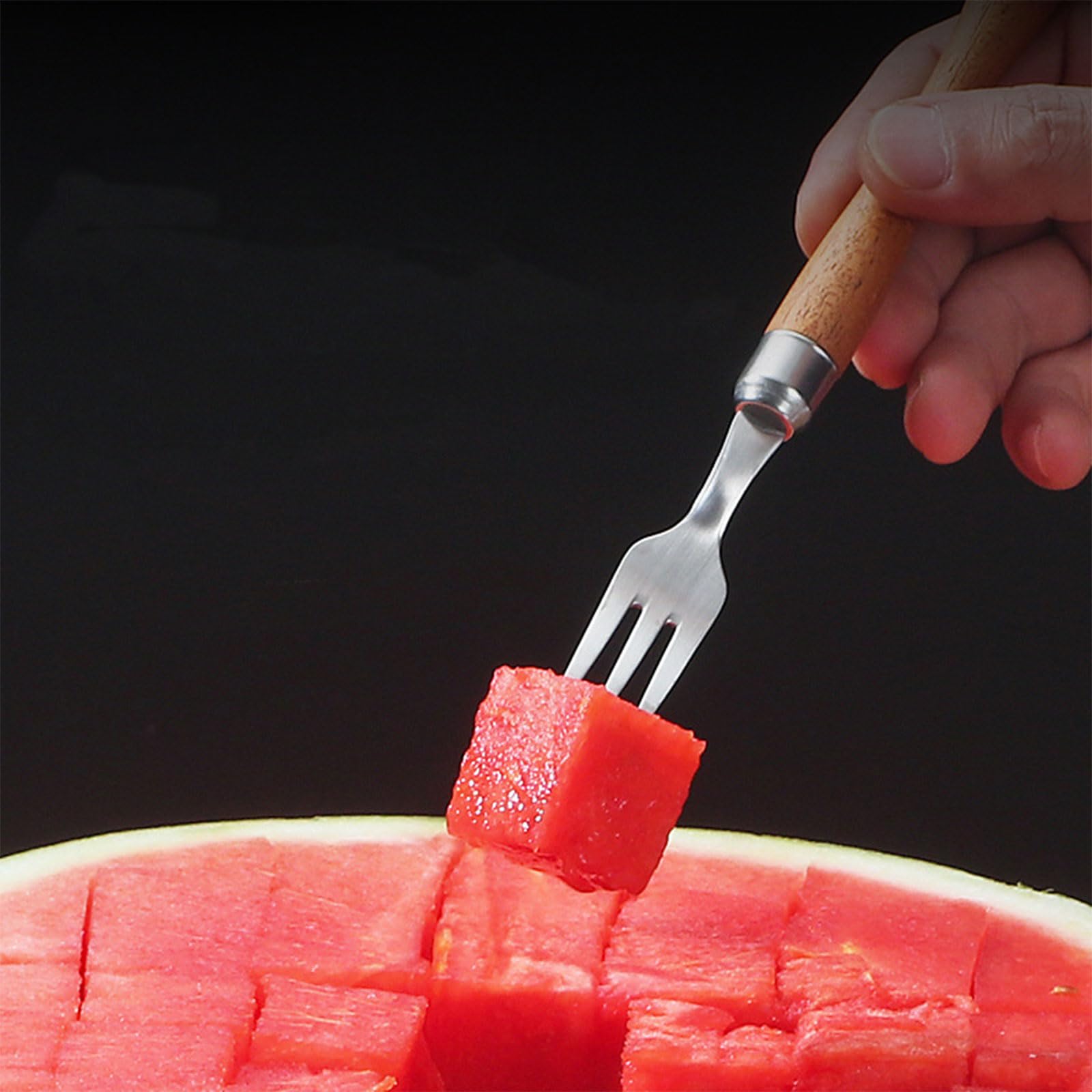 Premium Stainless Steel Watermelon Slicer - Easy Watermelon Cubing Tool & Fruit Cube Maker for Kitchen - Perfect for Home, BBQ, Picnic, and Professional Chef Use