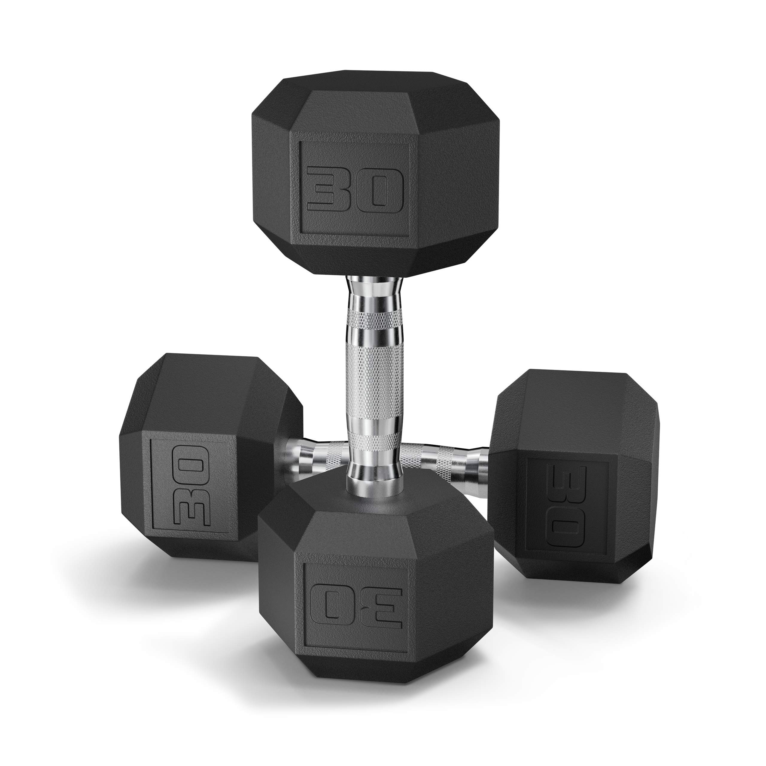 Premium Black Coated Hex Dumbbell Set - 10-50lbs Cast Iron Free Weights with PVC Grip for Strength Training, Home Gym & CrossFit Workouts | Perfect for Weightlifting, Bodybuilding & Functional Fitness