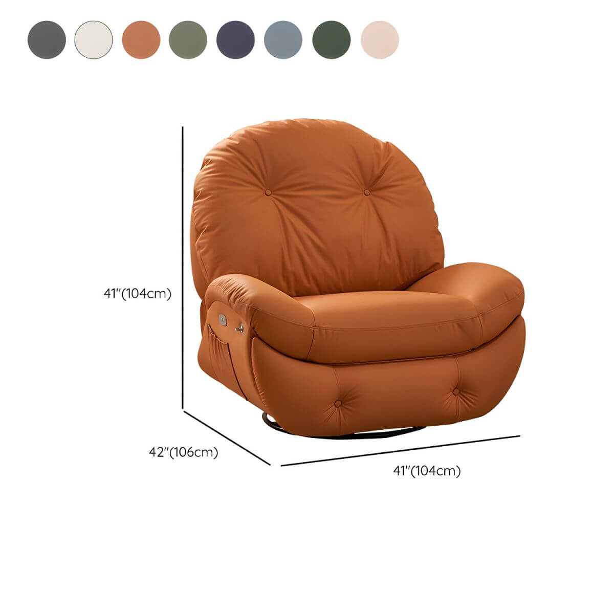 Premium Modern Ergonomic Power Recliner Chair - Faux Leather Upholstery with Tufted Design - Perfect for Living Room, Home Theater & Office Relaxation