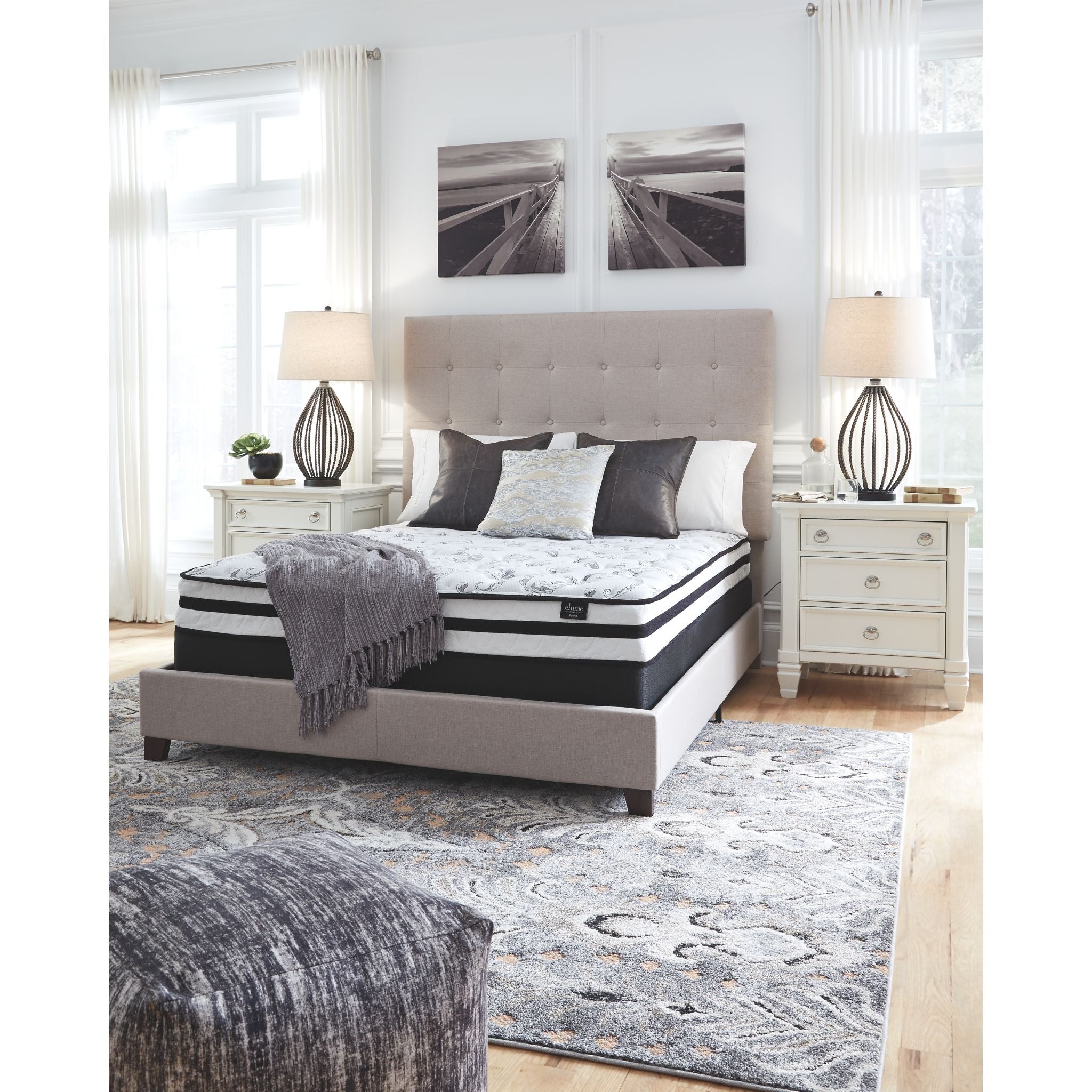 Ashley 8 Inch Full Size Chime Innerspring Mattress - Medium Firm Support for Back Sleepers & Guest Rooms, Perfect for Dorms, Apartments and Small Bedrooms