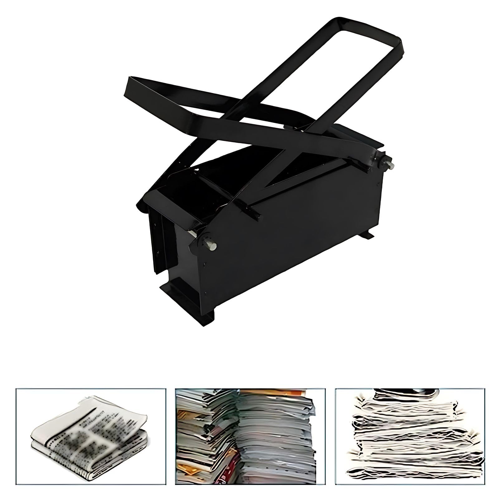 Eco-Friendly Newspaper Briquette Maker Machine - Paper Log Brick Press for Fireplace, Wood Stove & Camping - Recycle Waste Paper into Fuel Blocks (Black) | Perfect for Home Heating, Outdoor Survival & Emergency Preparedness