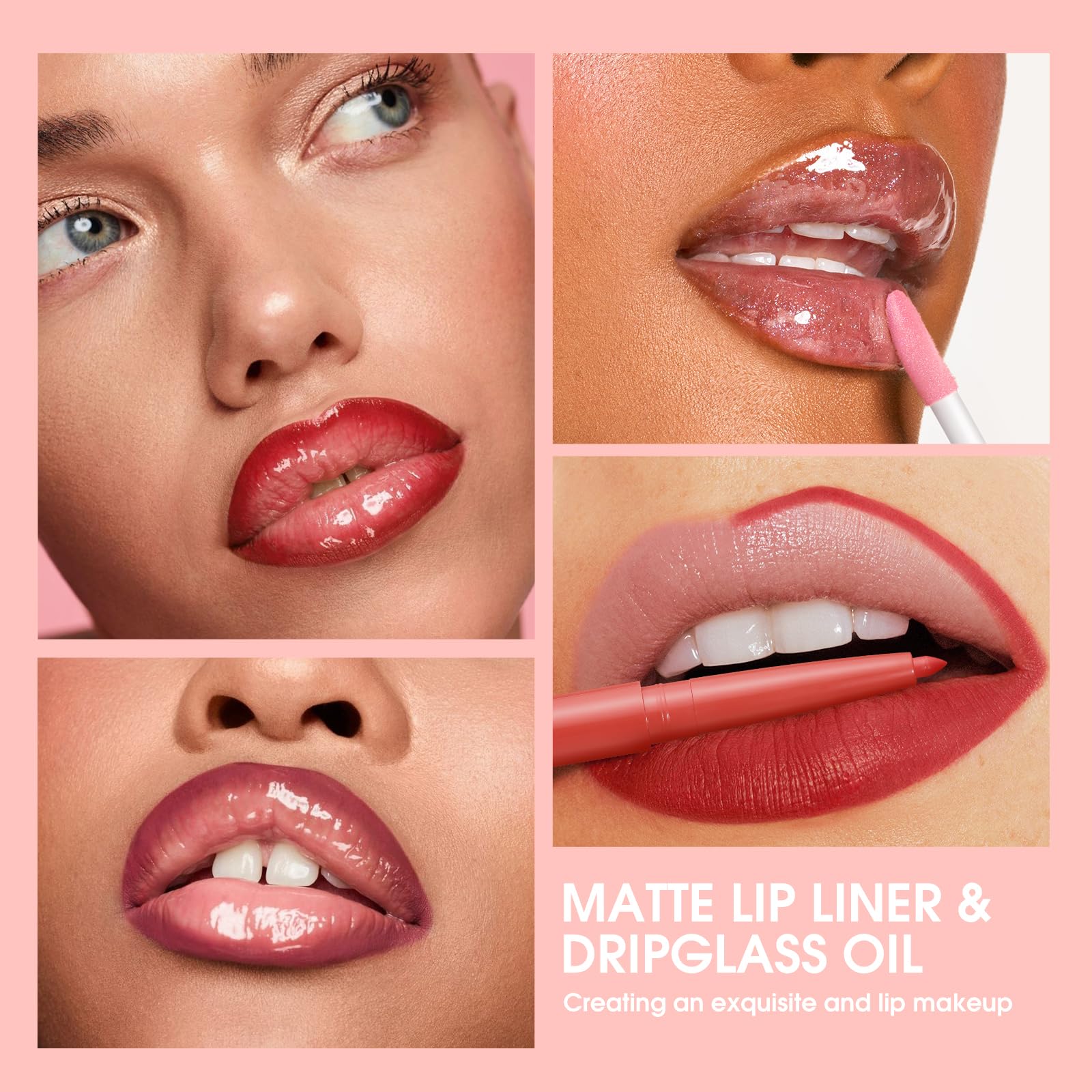 LANGMANNI 6 Matte Lip Liner & 6 Nourishing Lip Oil Gloss Set - Long Lasting Hydrating 2-in-1 Makeup Kit | Perfect for Daily Beauty, Party & Gift for Women & Girls