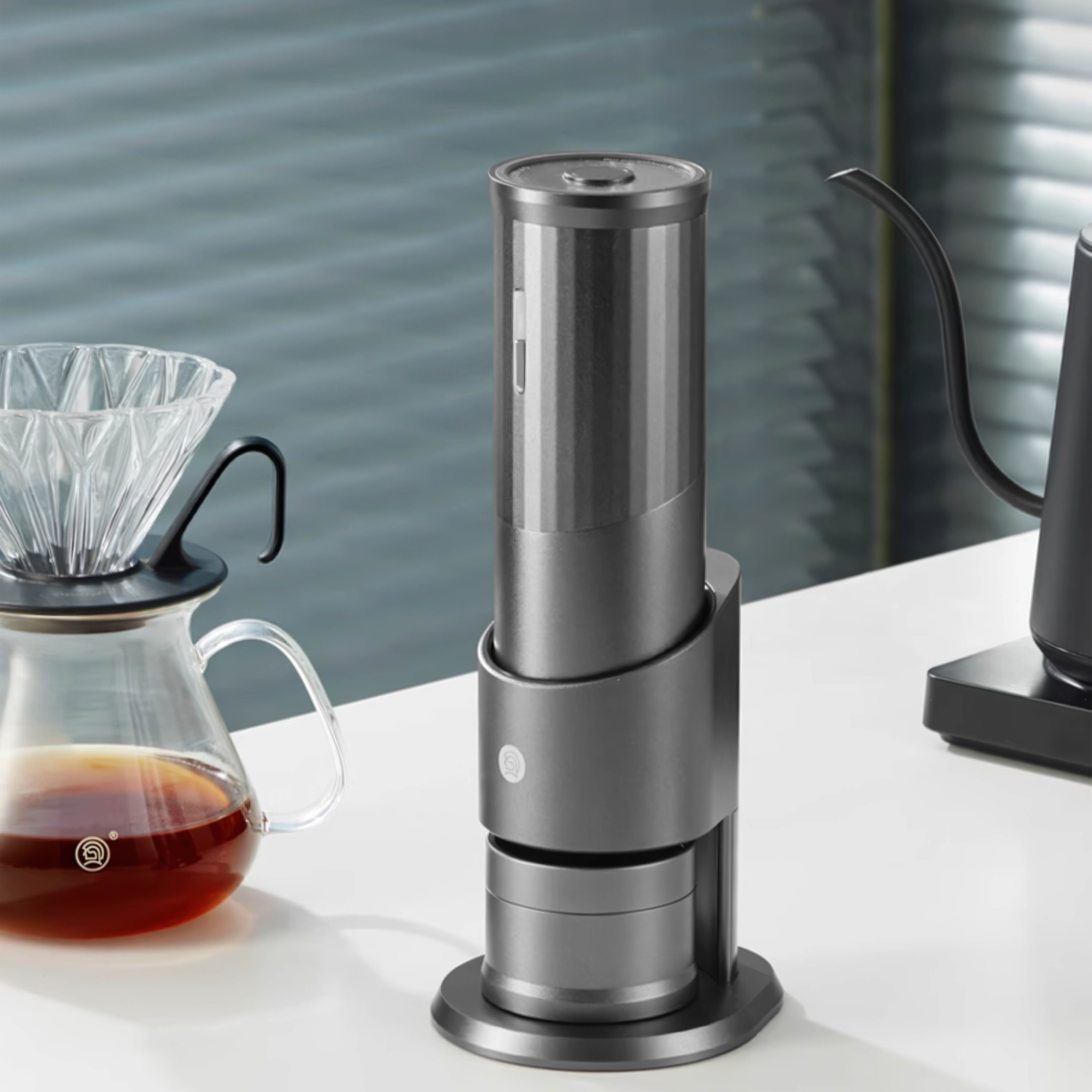 Premium Portable Coffee Grinder for Espresso, French Press & Pour Over - Electric Burr Mill with Adjustable Settings for Home, Office & Travel Use