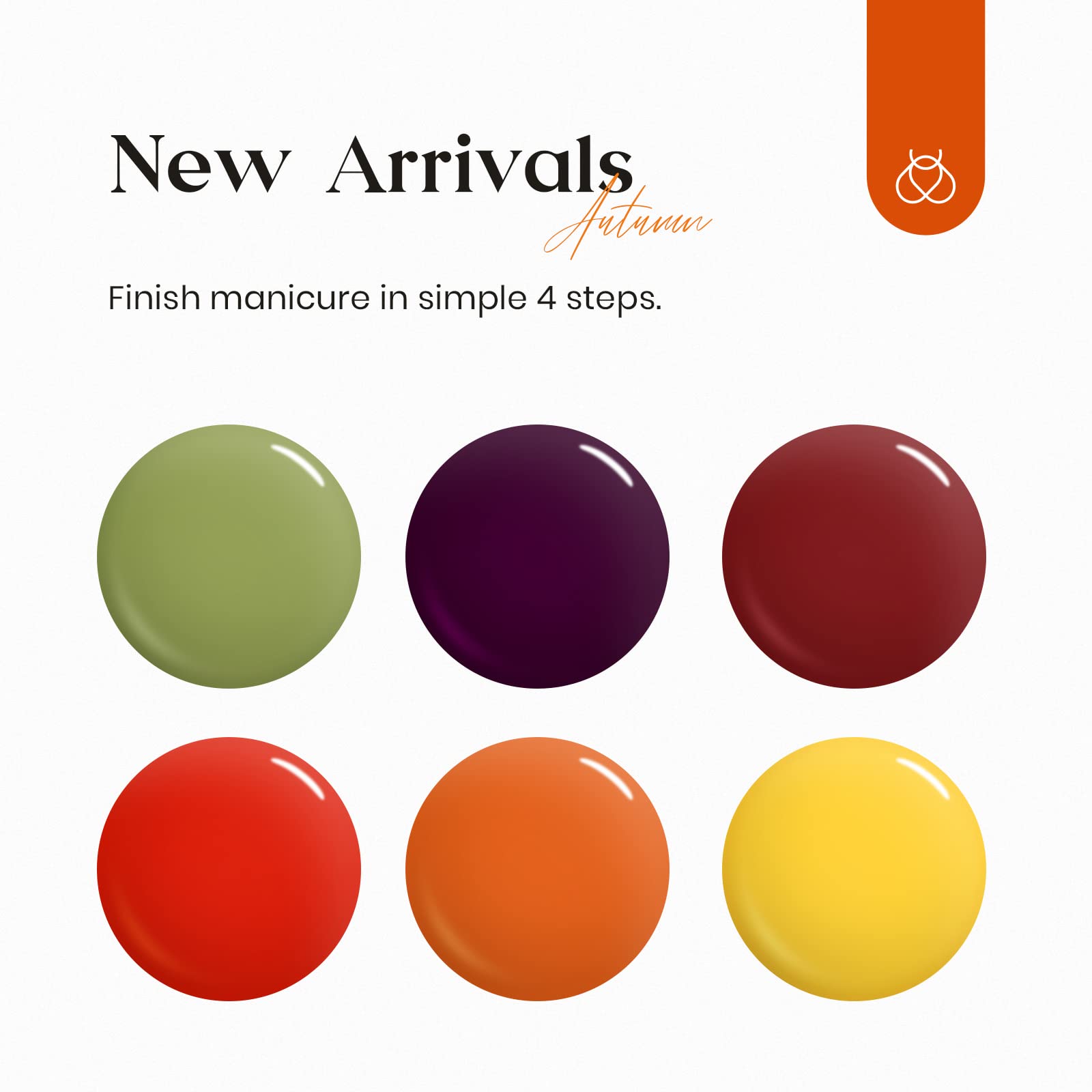 Beetles Gel Polish Set - Sunset Leaves Collection (Orange & Green) | Soak Off UV LED Nail Polish Kit for Autumn, Fall & Winter | 7.3ml Each | Professional Nail Art Supplies | Perfect for Home Manicures, Salon Use & DIY Nail Designs