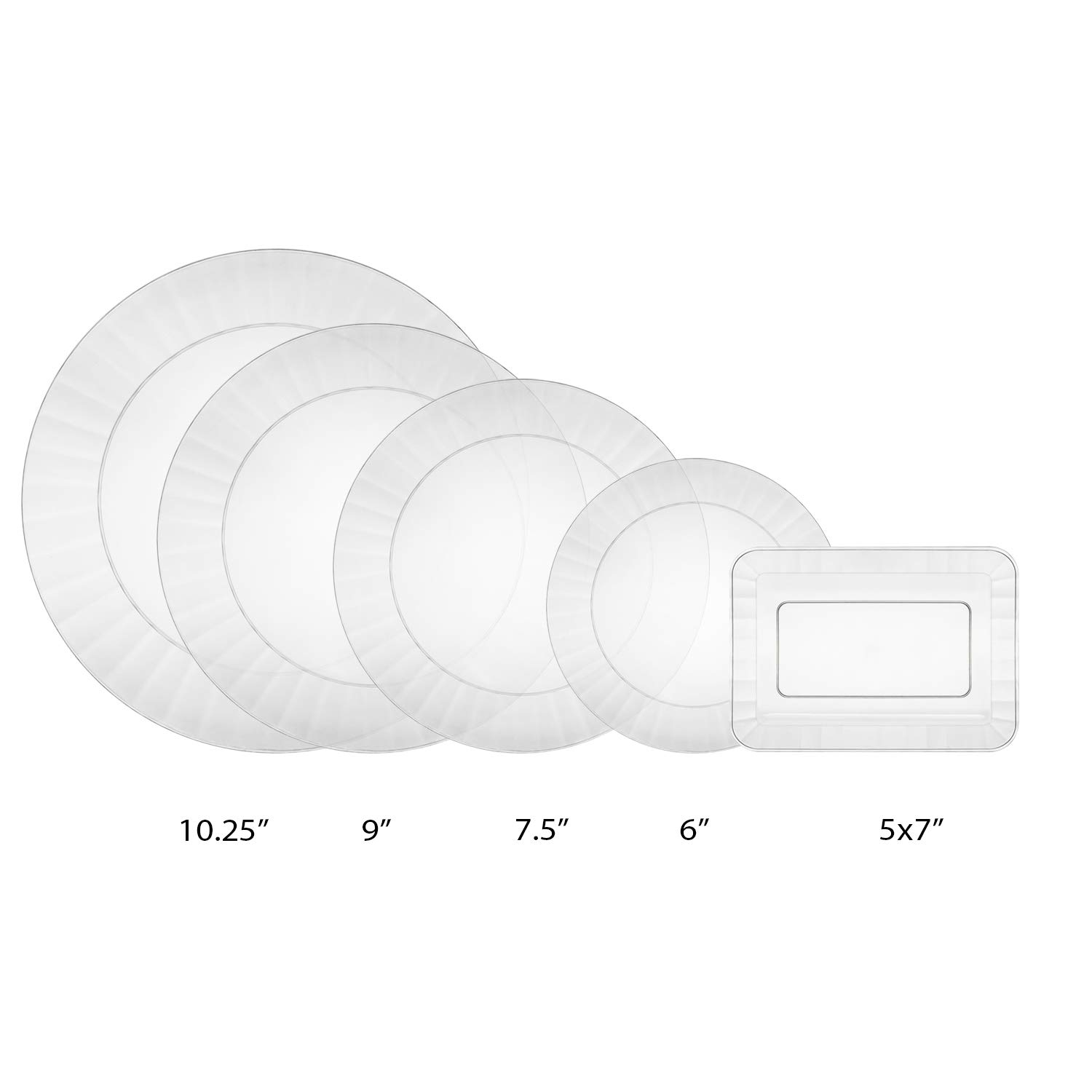 Premium 70-Pack Clear Hard Plastic Party Plates 7.5 Inch - Durable Round Disposable Plates for Birthday, Wedding, BBQ & Salad Serving - BPA-Free Dishwasher Safe Dinnerware for Events & Catering