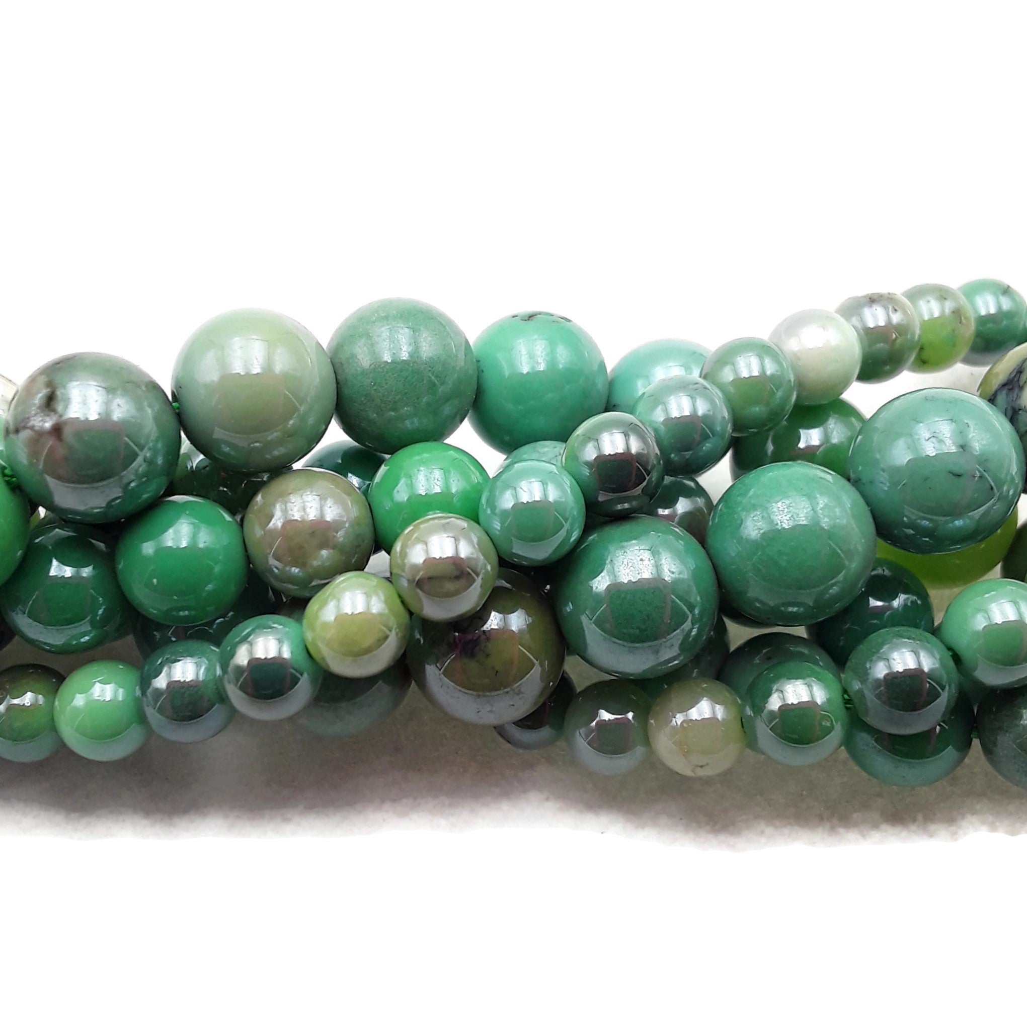 Premium Coated Chrysoprase Smooth Round Beads - 6mm, 8mm, 10mm, 15.5 Inch Strand - Natural Gemstone Beads for Jewelry Making, DIY Crafts, Bracelets & Necklaces - Perfect for Beaders and Craft Enthusiasts