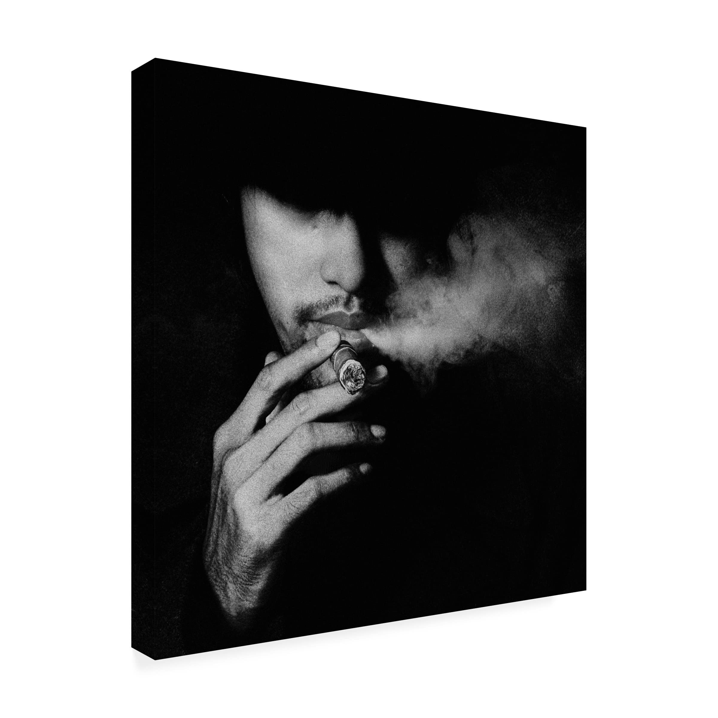 Jay Satriani 'Smoking In The Dark' Canvas Wall Art Print - Modern Abstract Painting for Living Room, Bedroom & Office Decor