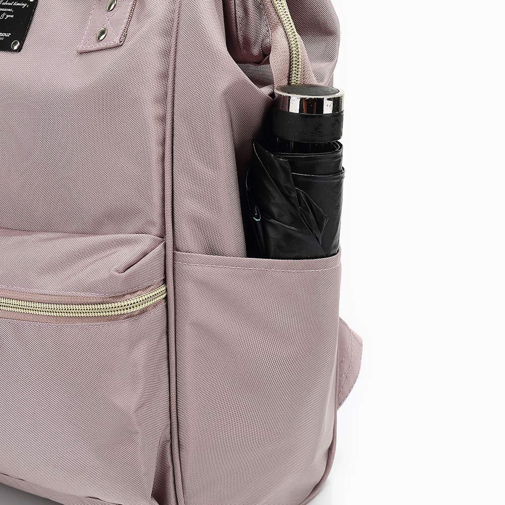 Bebamour 15.6 Inch Waterproof Laptop Backpack for Women & Men - Lightweight Travel Rucksack with USB Charging Port, College Business Backpack - Perfect for Commuting, Work, School & Airplane Travel (Pink)