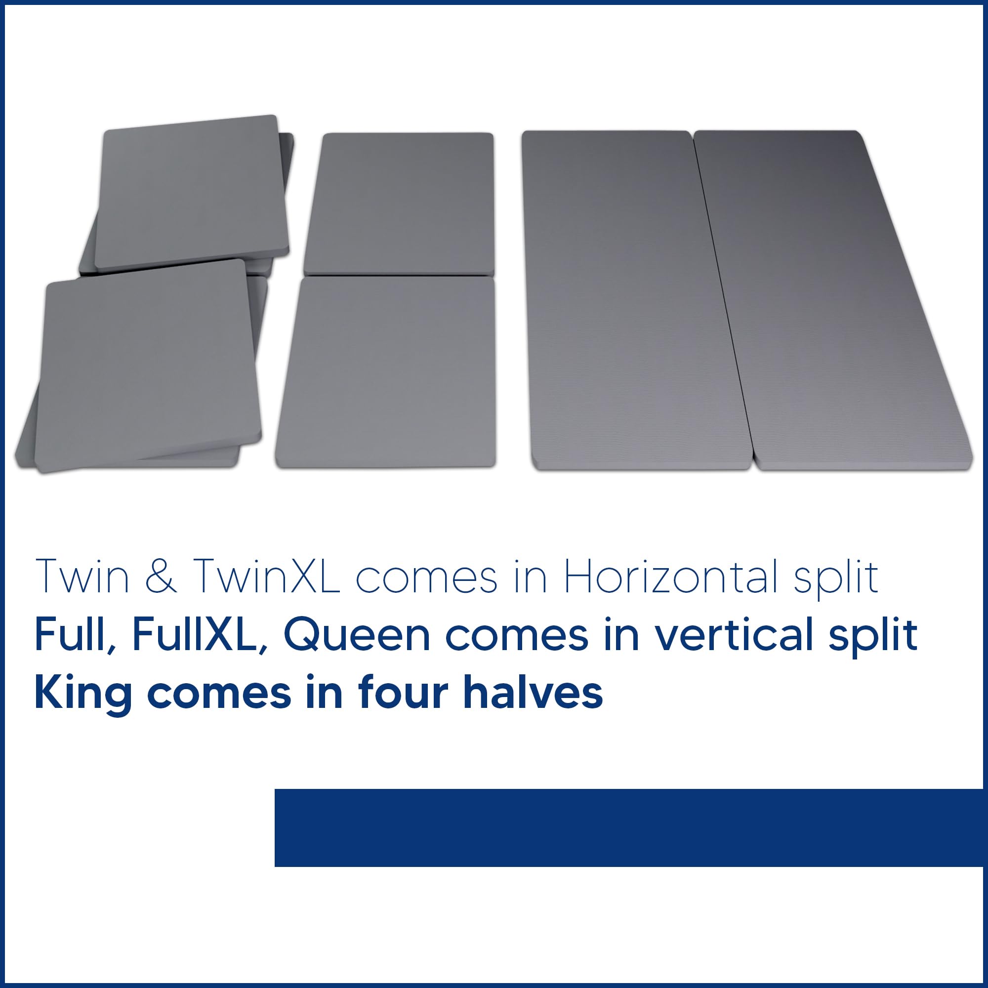 1.5-Inch Split Bunkie Board for Mattress & Bed - Fully Assembled, Improved Comfort & Support - Full Size, Grey - Perfect for Bunk Beds, Platform Beds & Mattress Foundations