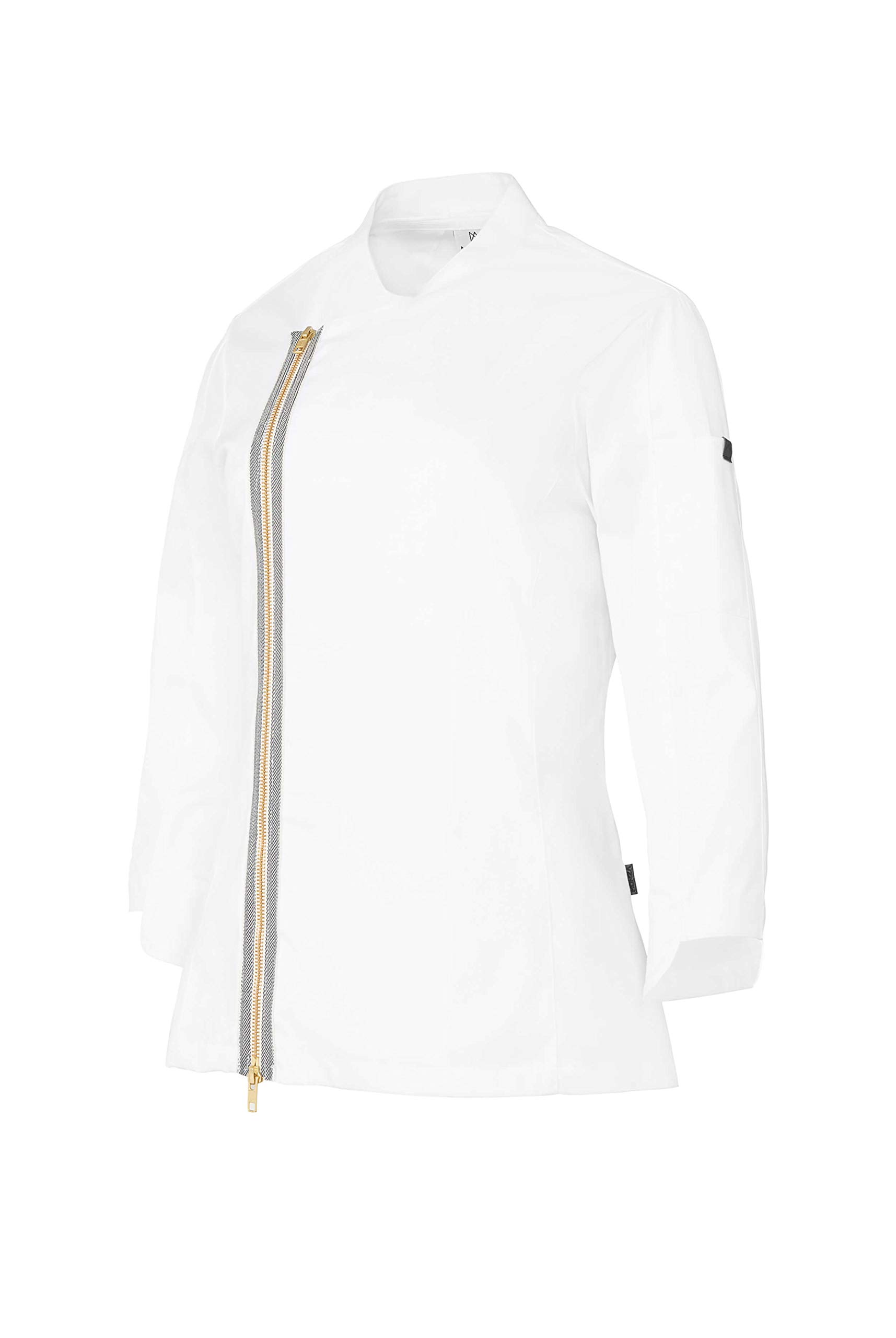 Long Sleeve Chef Jacket for Women with Zipper - Professional Kitchen & Hospitality Uniform (Ref: 4132) - Perfect for Restaurants, Catering & Culinary Schools