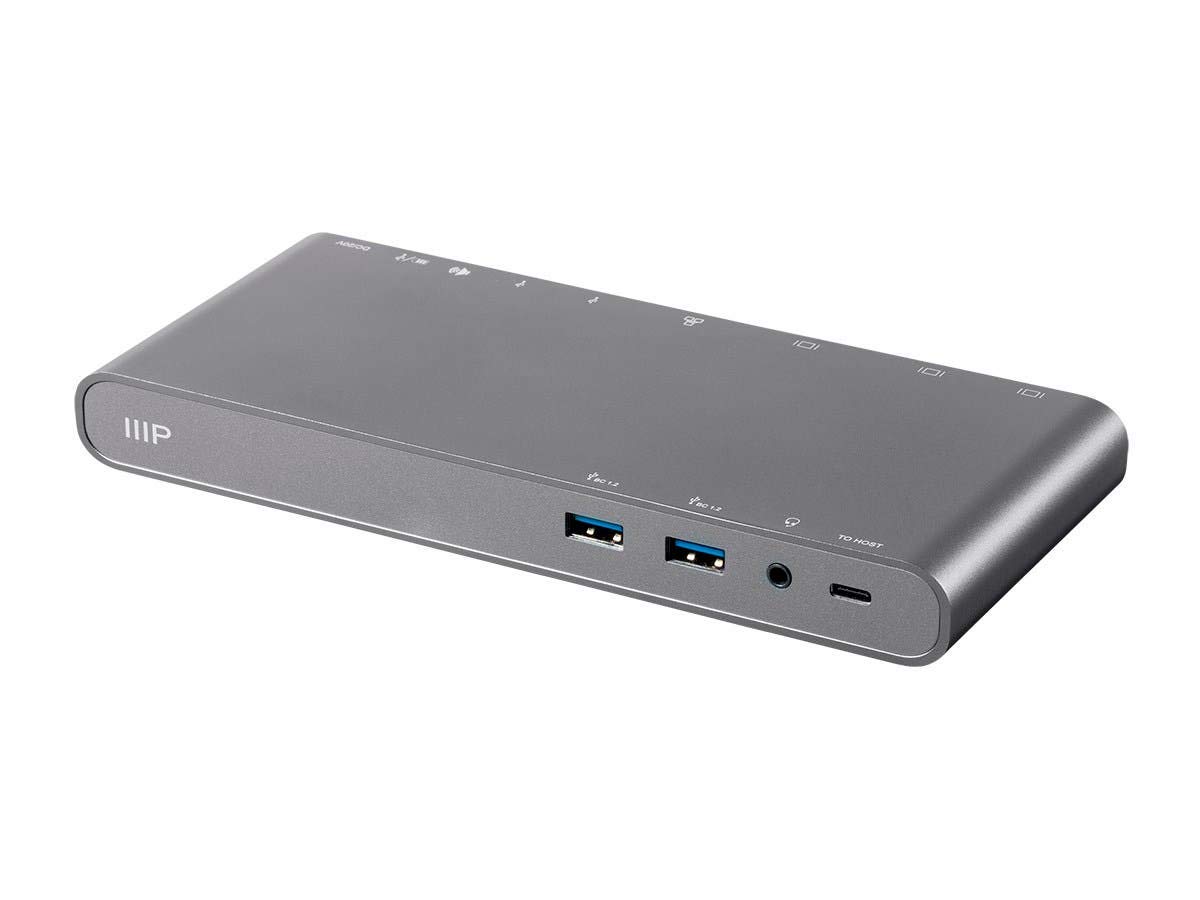 Monoprice USB-C Dual Monitor Docking Station for Laptops - 100W Power Delivery, 4K@30Hz, MST Support, USB-C Cable, 3.5mm Audio - Compatible with Windows, MacOS, Chrome OS & Linux - Perfect for Home Office & Remote Work Setup