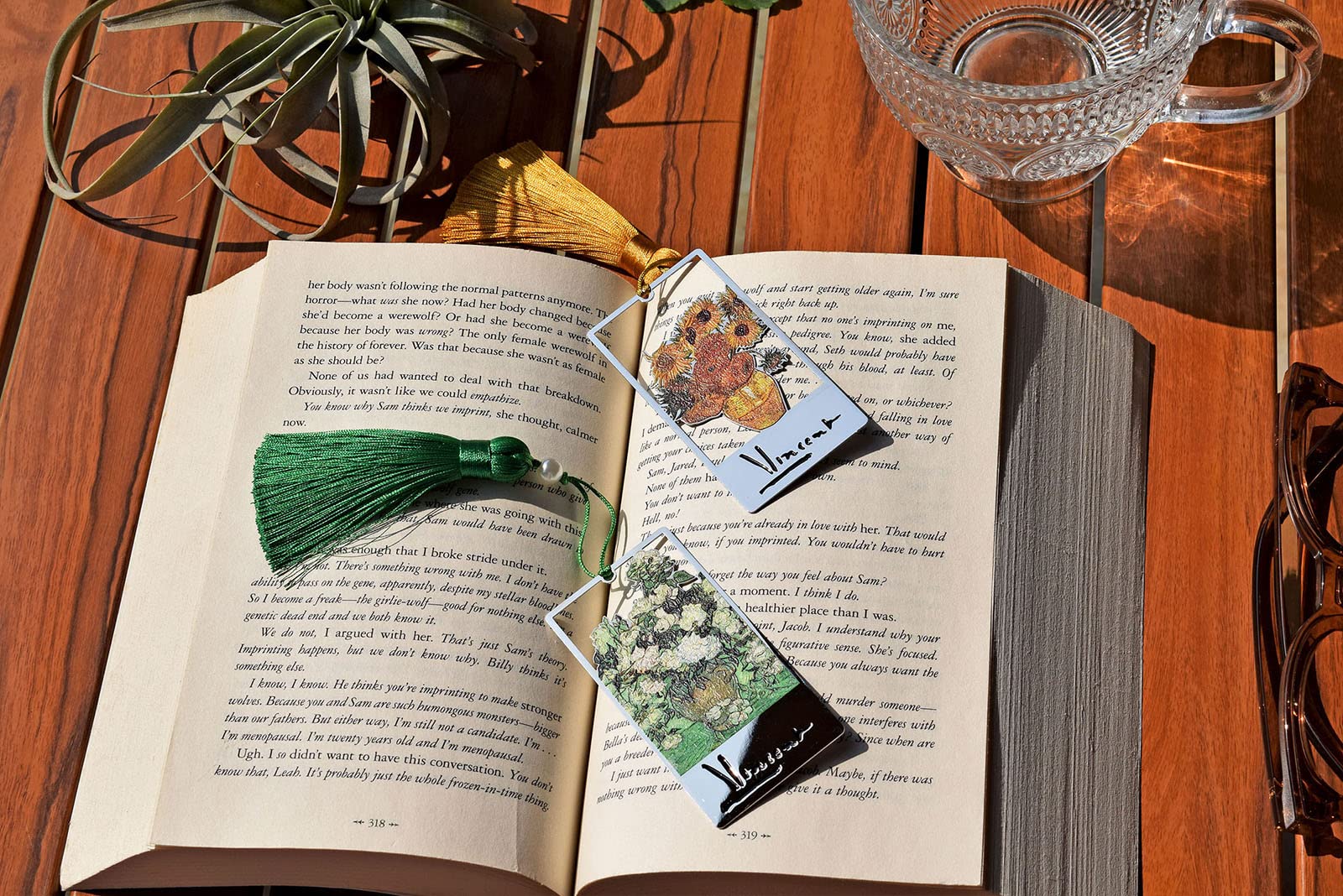 BLBMH 3-in-1 Metal Van Gogh Bookmark Set - Sunflower Design | Unique Birthday, Mother's Day & Teacher Appreciation Gift for Women, Book Lovers & Graduates | Perfect Reading Accessory for Bookworms & Literary Enthusiasts