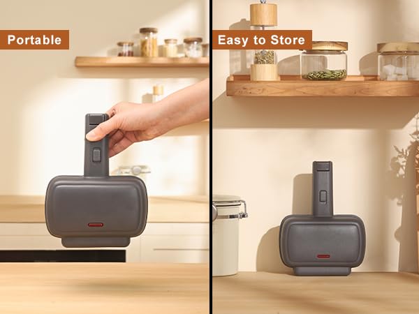 Mini Sandwich Maker with Removable Non-Stick Plates - Electric Grilled Cheese & Breakfast Sandwich Press - Portable Hot Sandwich Maker for Home, Office & Travel - Perfect for Quick Breakfast, Snacks & Lunch