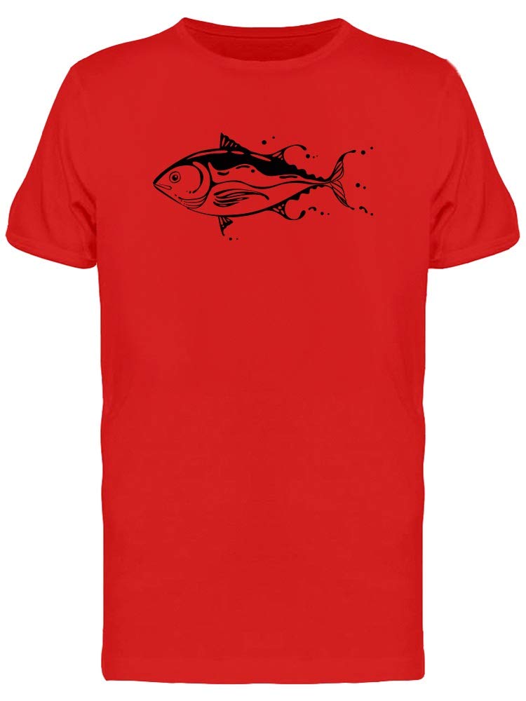 Men's Black Tuna Ocean Graphic T-Shirt - Stylish Casual Tee for Beach, Fishing & Outdoor Activities