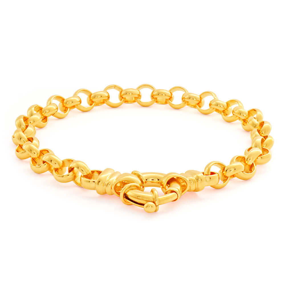 9ct Yellow Gold Belcher Bracelet for Women - Classic Solid Gold Chain Bracelet - Elegant Jewelry Gift for Birthday, Anniversary & Special Occasions