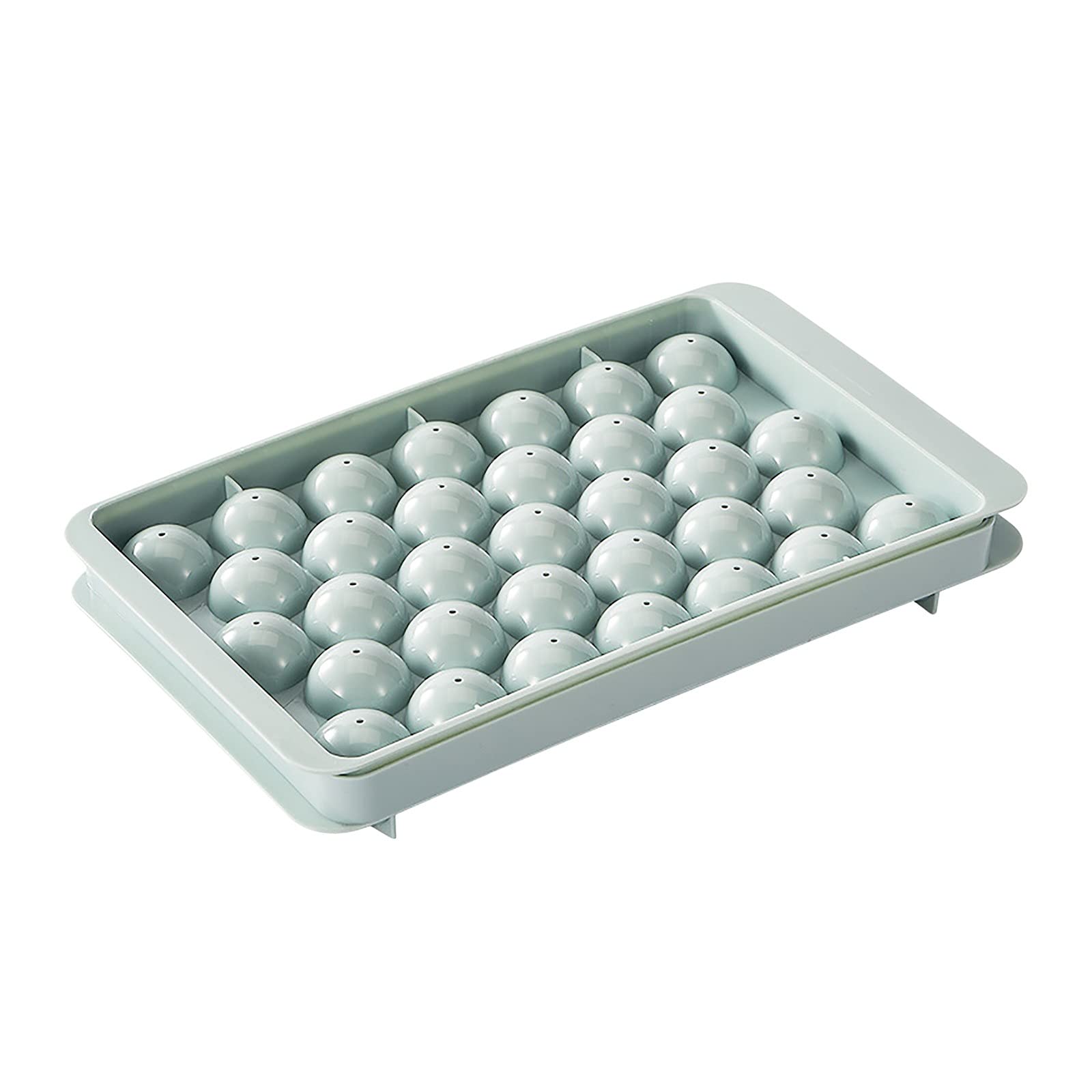 33 Grids Silicone Ice Cube Tray with Lid - Round Ice Maker Mold for Cocktails, Whiskey, Iced Coffee & Freezer Storage - BPA-Free & Easy Release Design