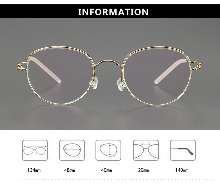 Stylish Black Titanium Oval Full Rim Screwless Eyeglasses for Women - Perfect for Work, Reading & Everyday Fashion