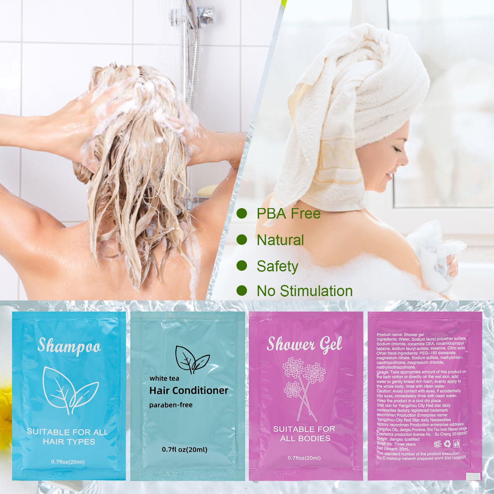 Travel Size Body Wash Shampoo & Conditioner Set - 0.7oz Mini Toiletries for Hotels, Gyms & Homeless Hygiene Kits (10-Pack) | Perfect for Travel, Hotels, Shelters & On-The-Go Personal Care