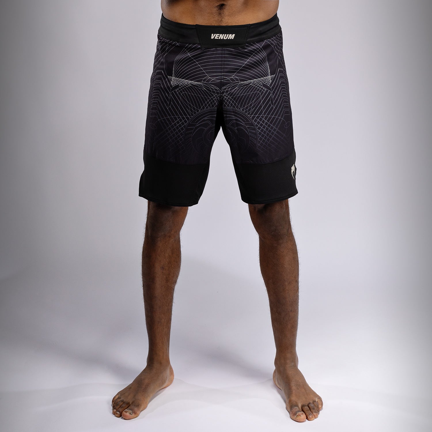 Venum G Fit Air Men's MMA Fight Shorts - Breathable & Lightweight Training Shorts for Boxing, Muay Thai, BJJ - Deep Black/Desert Sand - Ideal for Gym Workouts & Combat Sports Training