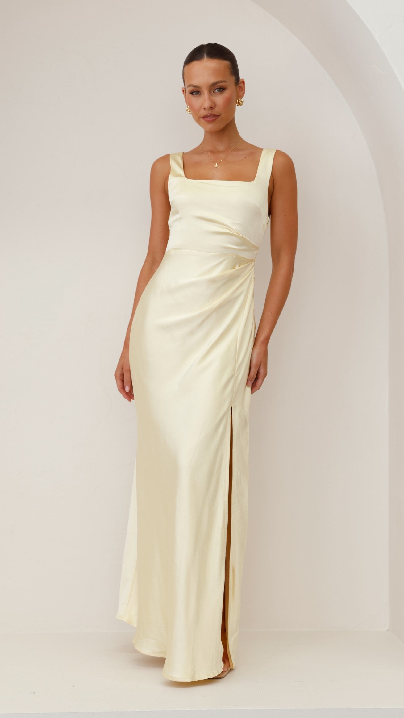 Alaria Maxi Dress for Women - Flowy Long Summer Dress in Yellow | Perfect for Beach, Vacation & Casual Outings