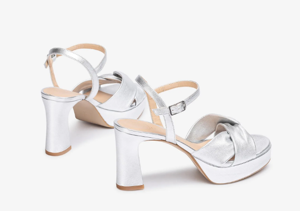 UNISA Onoa Silver Platform Sandal - Women's Comfortable High Heel Sandals for Summer, Beach, and Party Wear