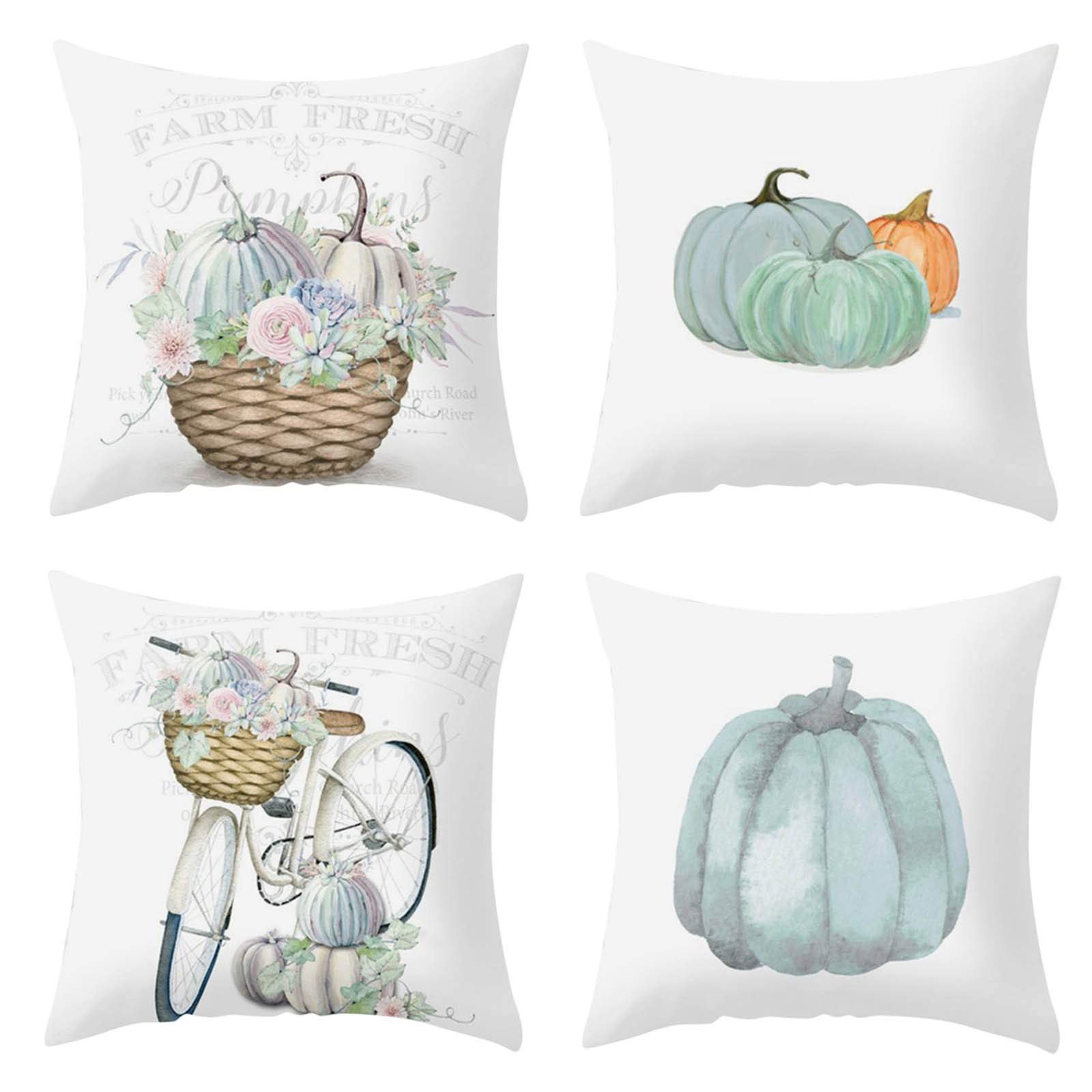 4-Piece Soft Halloween Throw Pillow Covers for Sofa, Decor Cushion Cases - Cozy Waist Pillow Covers for Living Room, Bedroom & Seasonal Home Decor