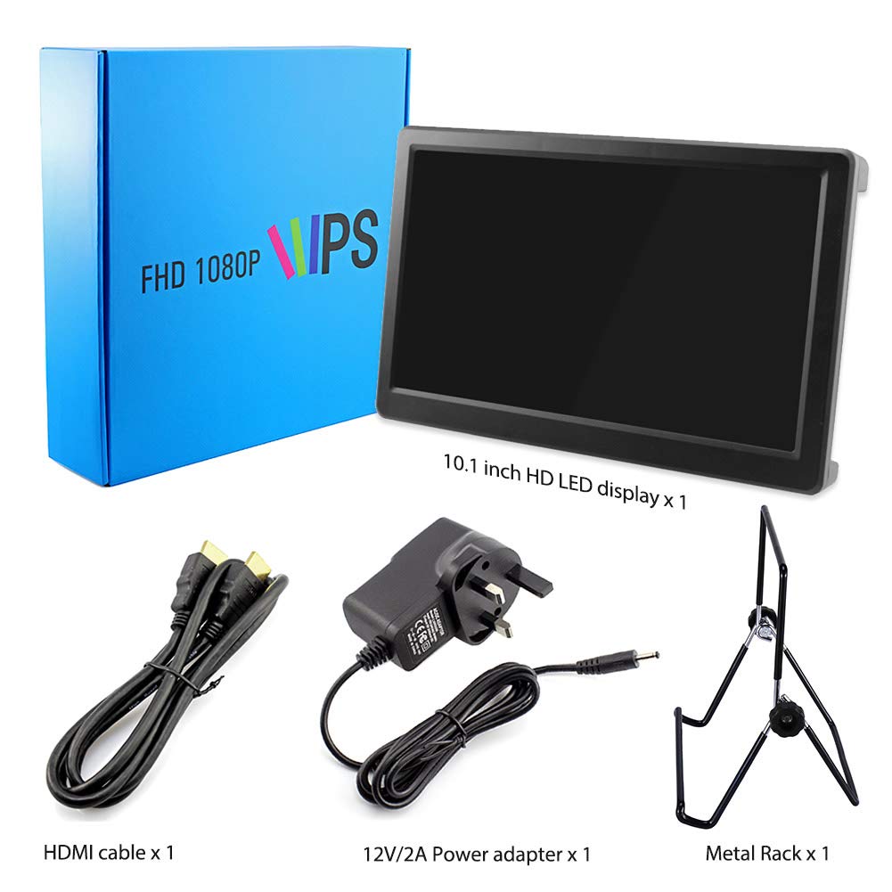 10.1 Inch ELECROW Mini Monitor - 1920x1080 Full HD IPS Screen with HDMI/VGA Inputs | Compatible with Raspberry Pi, CCTV, Gaming Consoles & Windows PC | Perfect for DIY Projects, Home Security & Portable Gaming