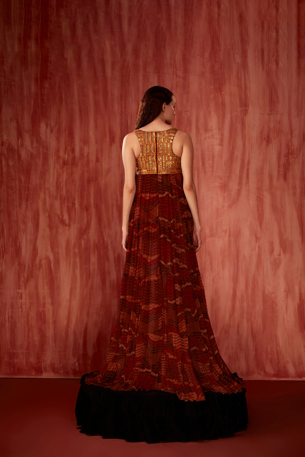 Floral Print Maxi Dress with Mosaic Brick Embroidery - Elegant Boho Summer Dress for Women, Perfect for Beach Vacations, Weddings & Date Nights