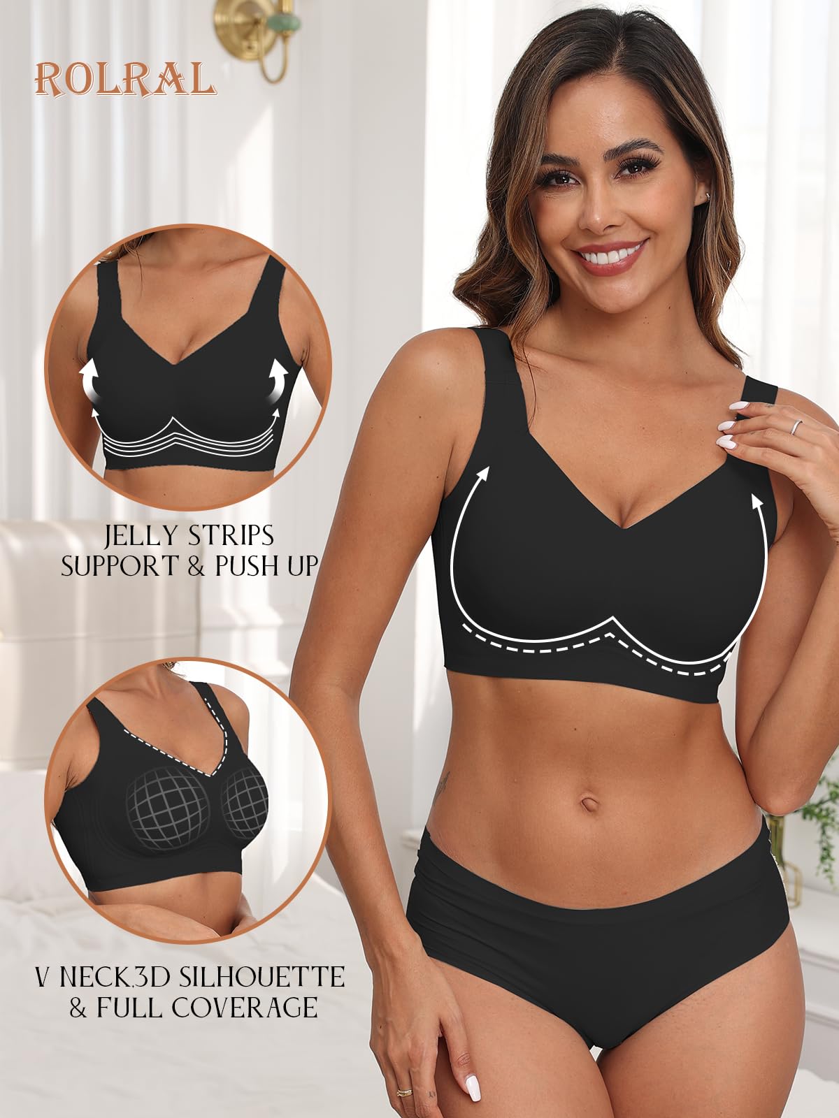 Best Full Coverage Bras for Women - No Underwire Support & Lift, Seamless Back Smoothing Comfort Bra for Everyday Wear, Workouts & Lounge