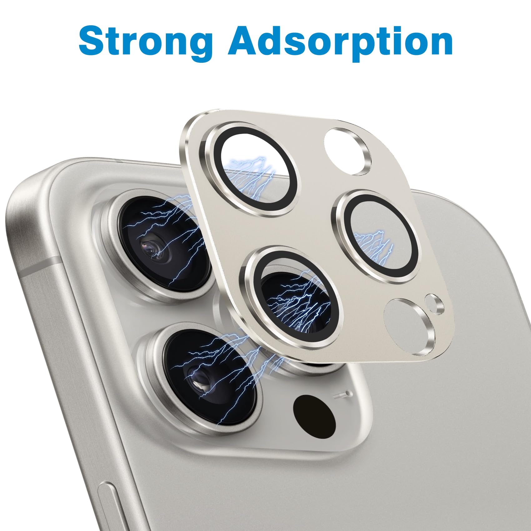 Premium Tempered Glass Camera Lens Protector for iPhone 15 Pro & Pro Max - Anti-Scratch, Full Coverage, Case-Friendly (Natural Titanium) | Perfect for Travel, Outdoor Adventures & Daily Protection