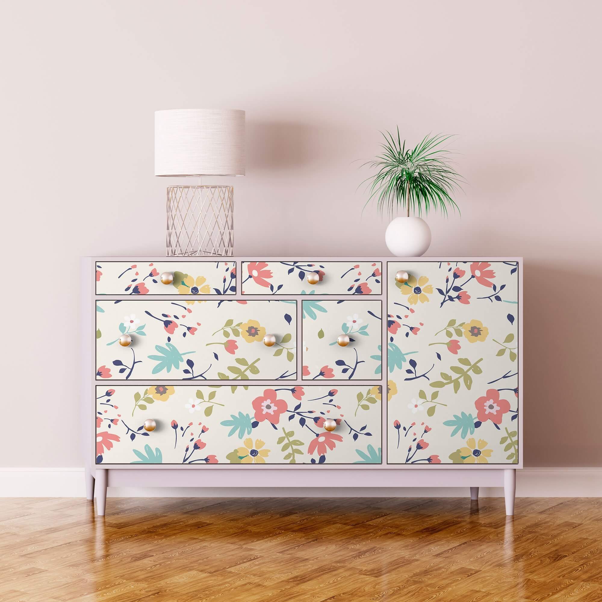 White Botanical Floral Peel and Stick Removable Wallpaper - Self-Adhesive Decorative Vinyl for Bedroom, Living Room, Nursery - Easy to Apply & Remove Home Decor