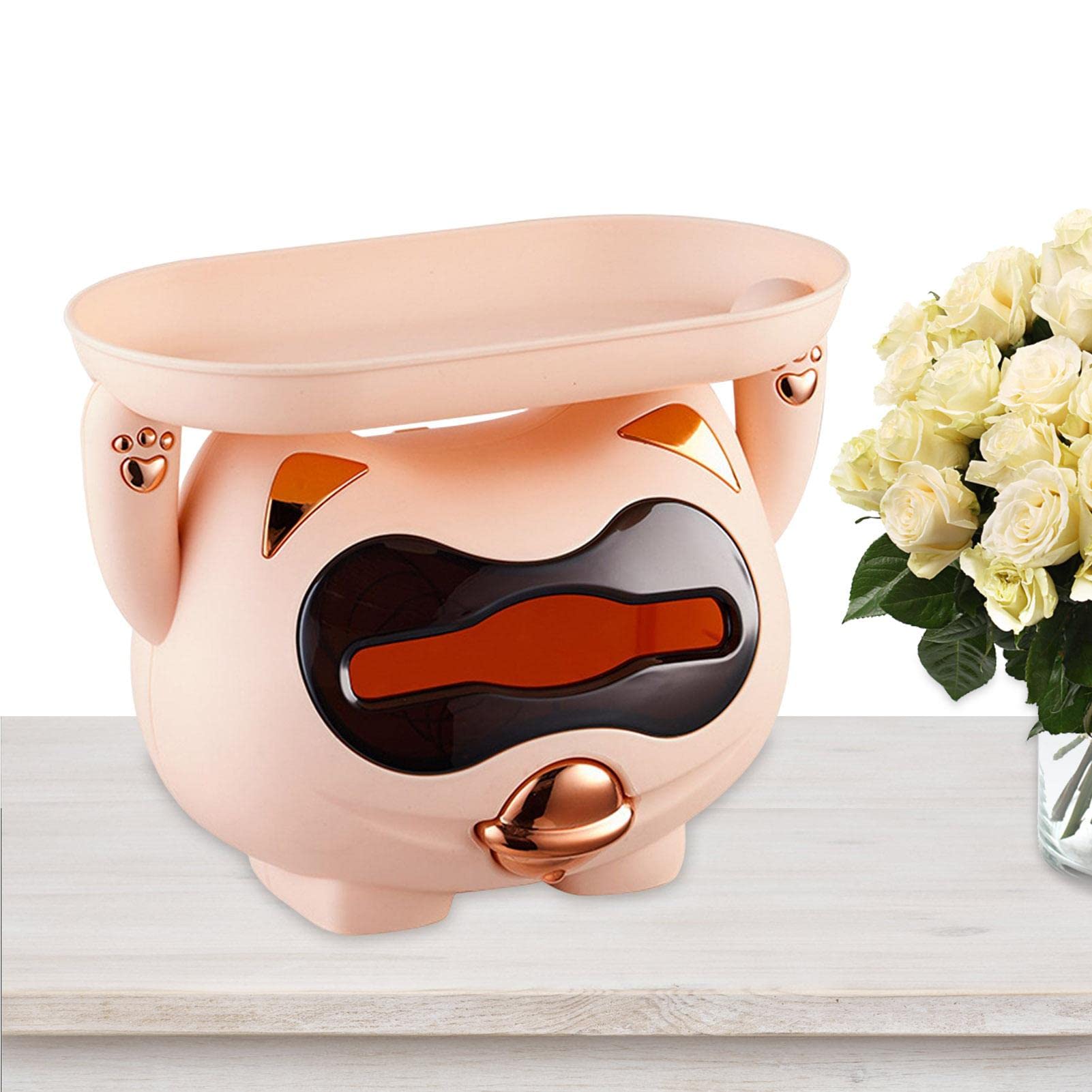 SOOBE Multifunctional Cat-Shaped Tissue Box Cover - Cute Cartoon Napkin Holder with Storage Compartment for Stationery & Remote Control | Perfect for Home, Office, and Car Use