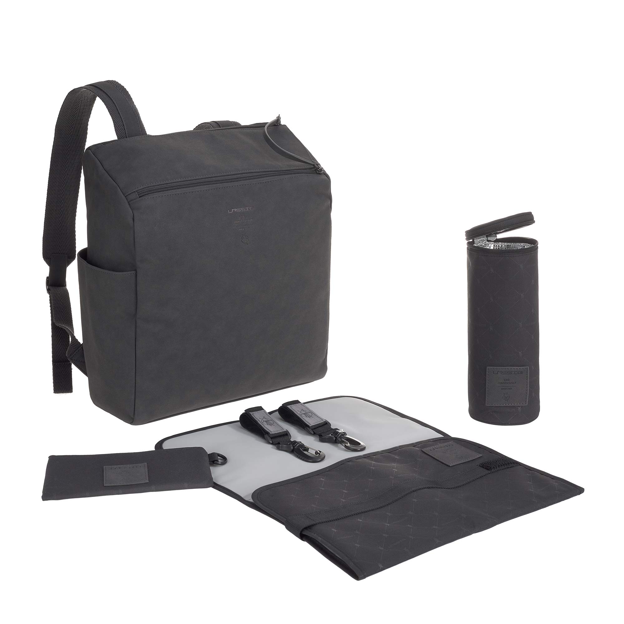 Lassig Tender Backpack Diaper Bag - Stylish & Spacious Baby Essentials Organizer for Parents - Perfect for Travel, Daycare & On-the-Go Moms