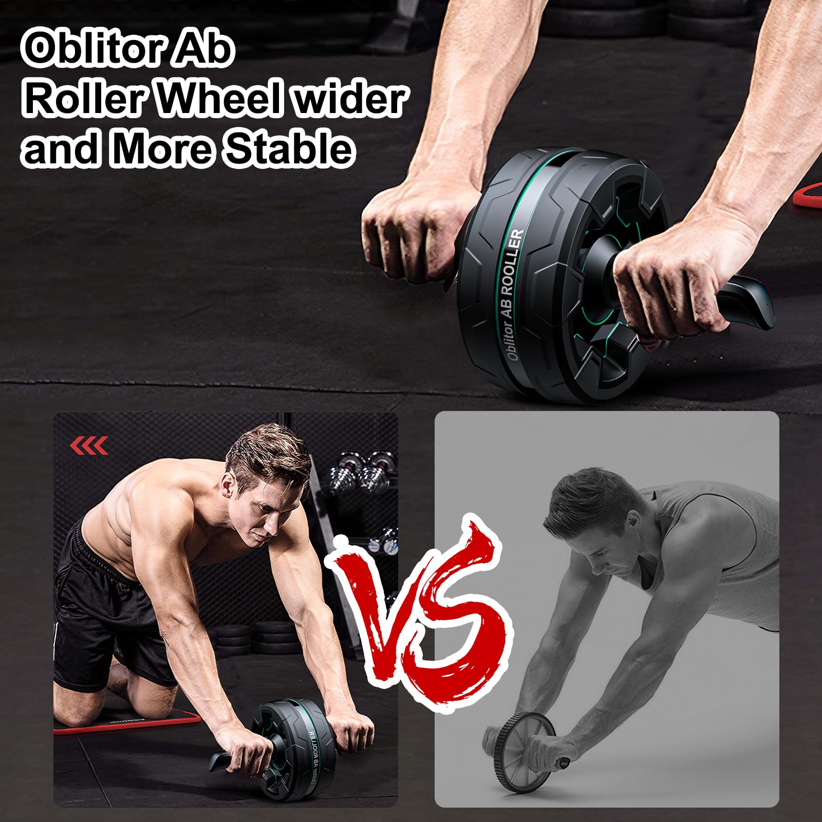 4-in-1 Ab Roller Wheel with Resistance Bands & Knee Pad - Core Abdominal Workout Equipment for Men & Women - Home Gym Fitness Gear for Strength Training & Muscle Toning - Perfect for Home Workouts, Office Exercises, and Gym Sessions