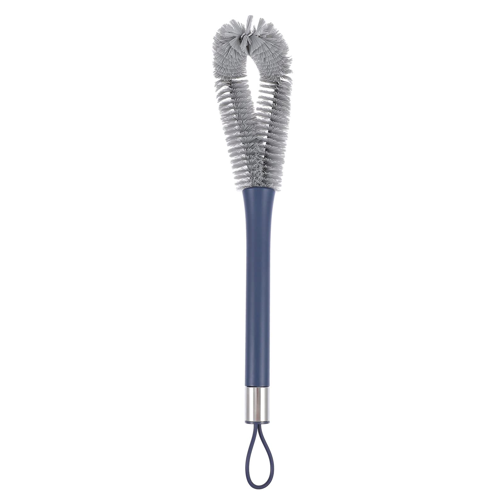 Baluue Flexible Straw & Bottle Cleaning Brush - Reusable Water Bottle Washer Tool for Mugs, Tumblers, Wine Glasses, and Stemware (Navy Blue) | Perfect for Home, Office, Travel, and Camping Use
