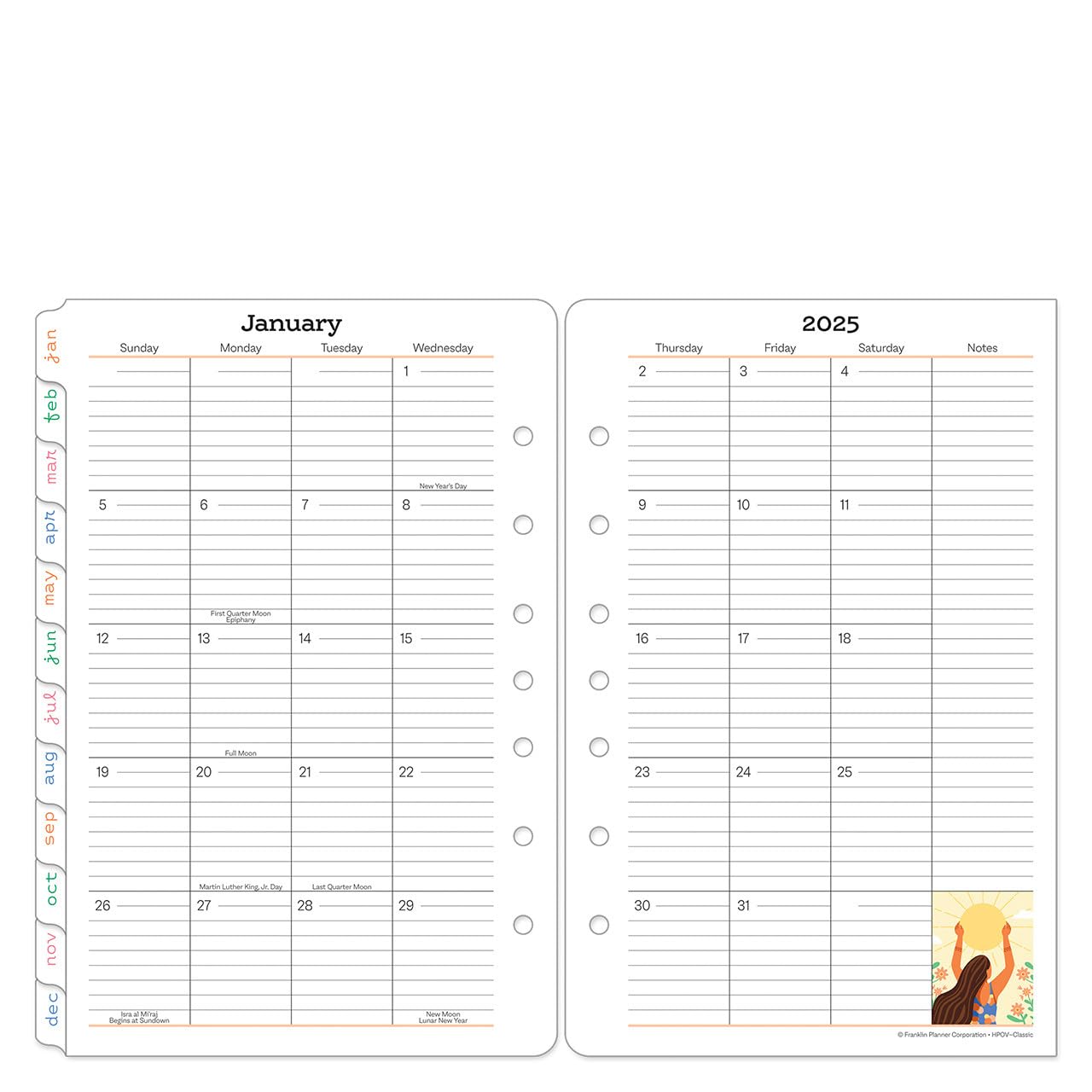FranklinCovey Her Point of View Two Page Per Day Ring-Bound Planner - Classic Style (Jan 2025 - Dec 2025) | Daily Organizer for Women, Productivity Planner for Work & Life Balance | Perfect for Goal Setting, Time Management & Personal Growth