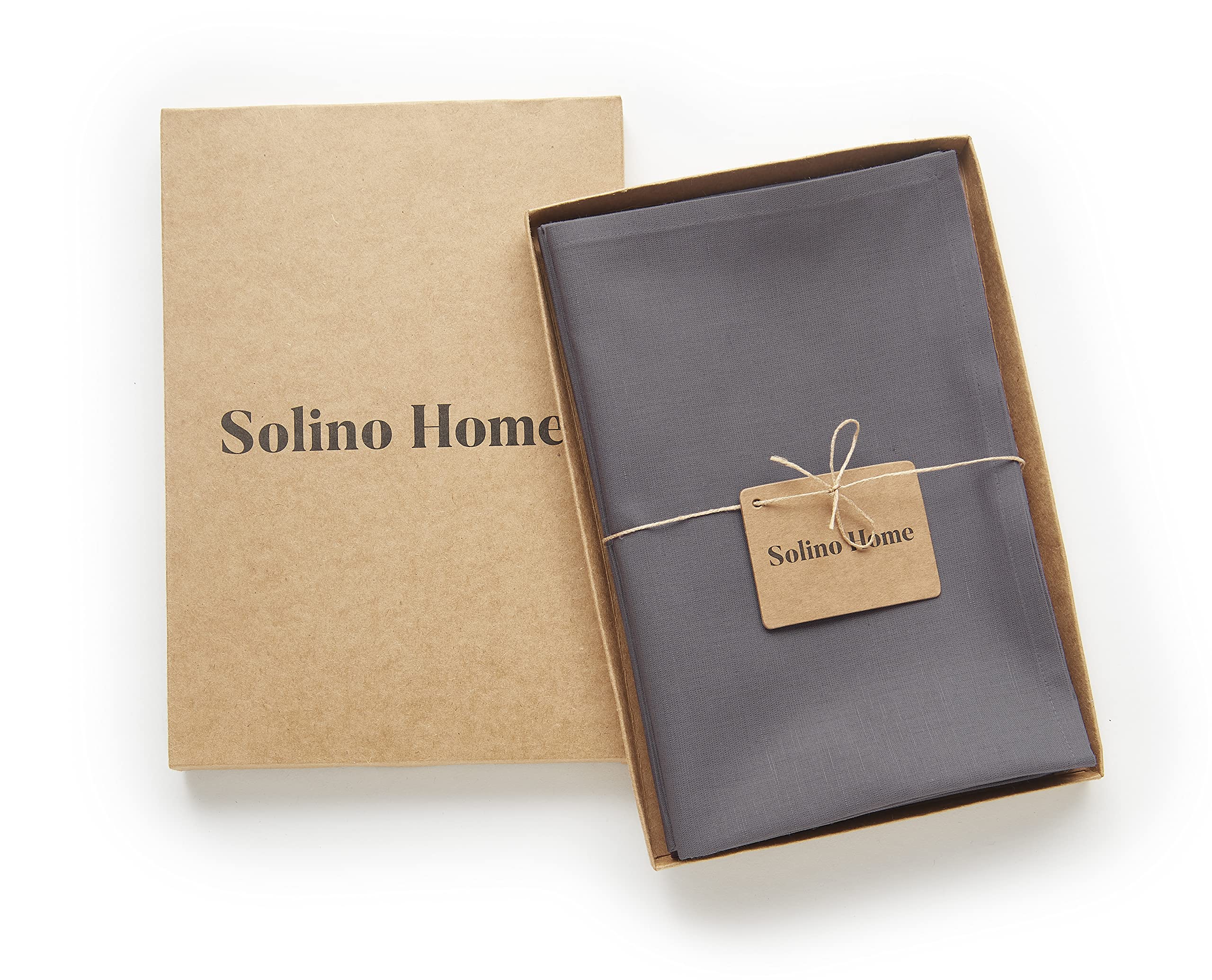Solino Home 20x20 Inch Cotton Linen Dinner Napkins Set of 4 - Premium Handcrafted Grey Table Napkins for Spring, Mother's Day & Easter Decor - Machine Washable for Everyday Use, Dinner Parties & Holiday Gatherings