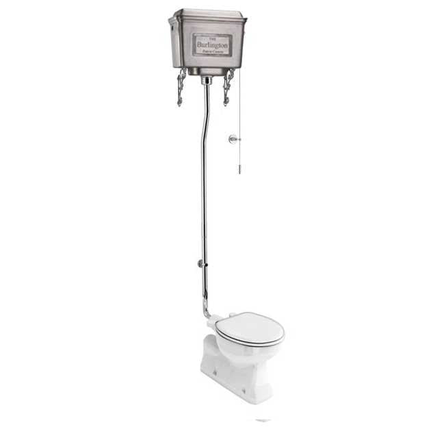 Burlington Polished Chrome Toilet with Soft Close Seat and Aluminum Tank - Perfect for Modern Bathrooms and Home Renovations
