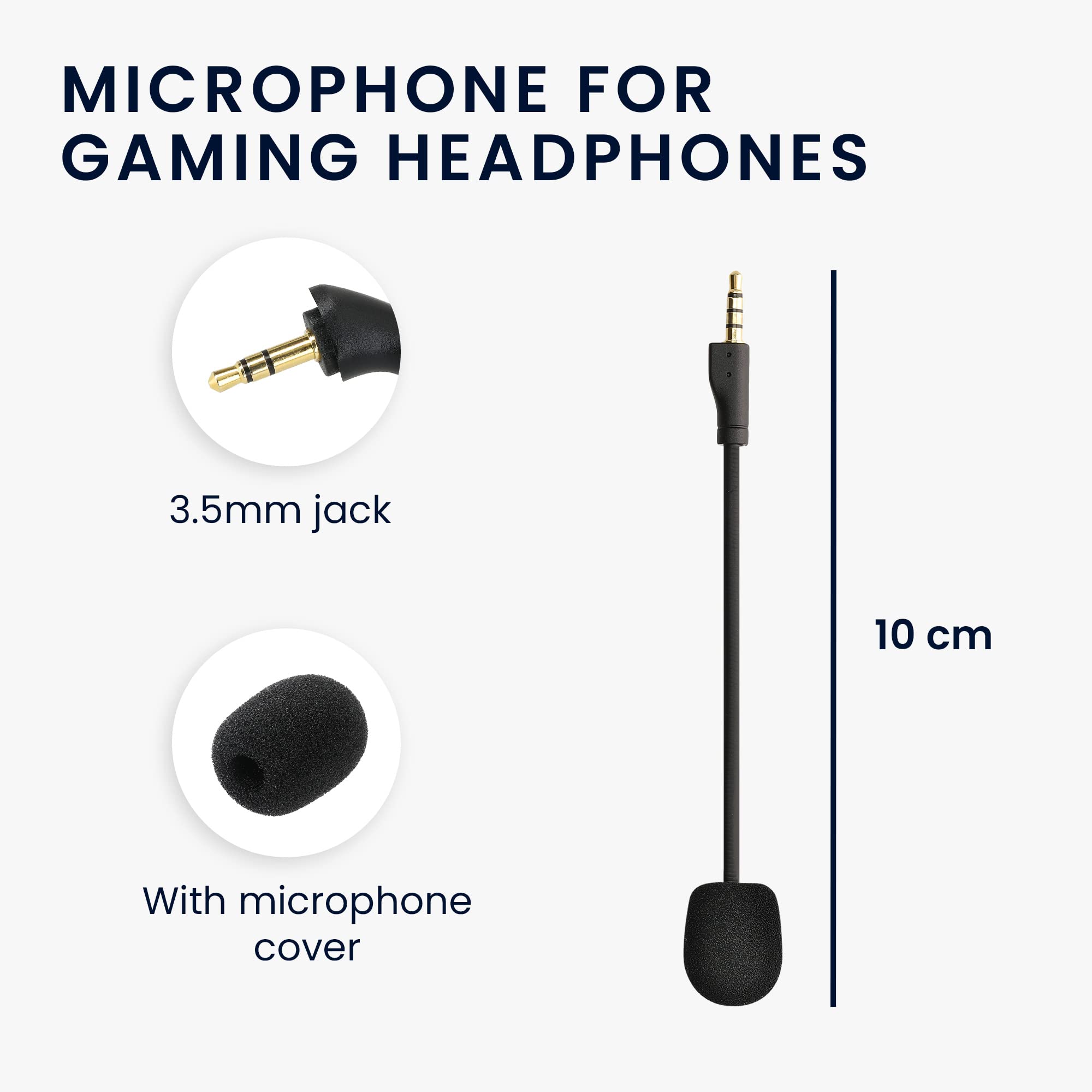 kwmobile Replacement Microphone for Steelseries Arctis 1 Gaming Headset - 3.5mm Jack Cable - Black - Perfect for Online Gaming & Voice Chat