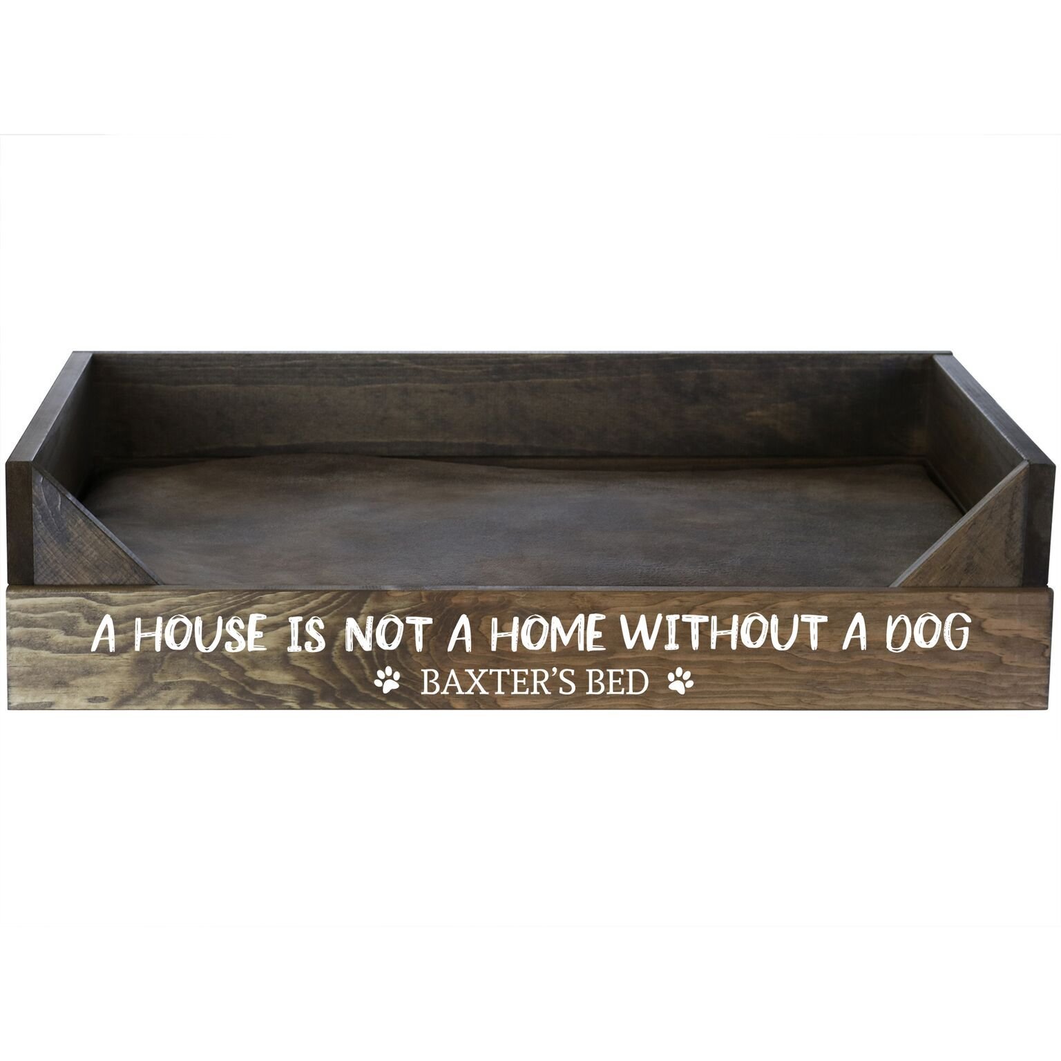 Premium Personalized Large Dog Bed Frame - Durable Rustic Design with Soft Removable Cushion | Made in USA | Perfect for Living Rooms & Pet-Friendly Homes
