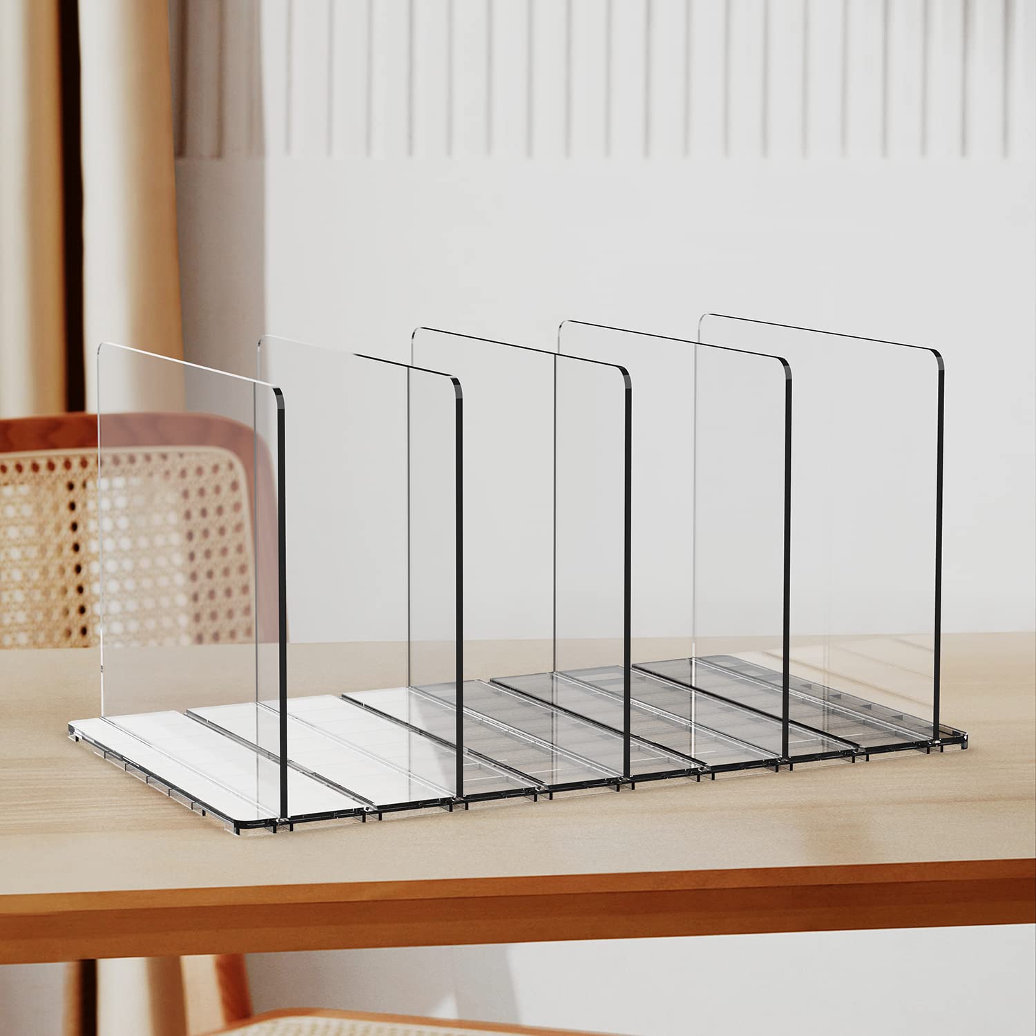 Adjustable Acrylic Shelf Divider for Closet Organizer - Clear Purse & Handbag Organizer for Bedroom & Bookshelf - Perfect for Closet, Wardrobe, and Storage Organization