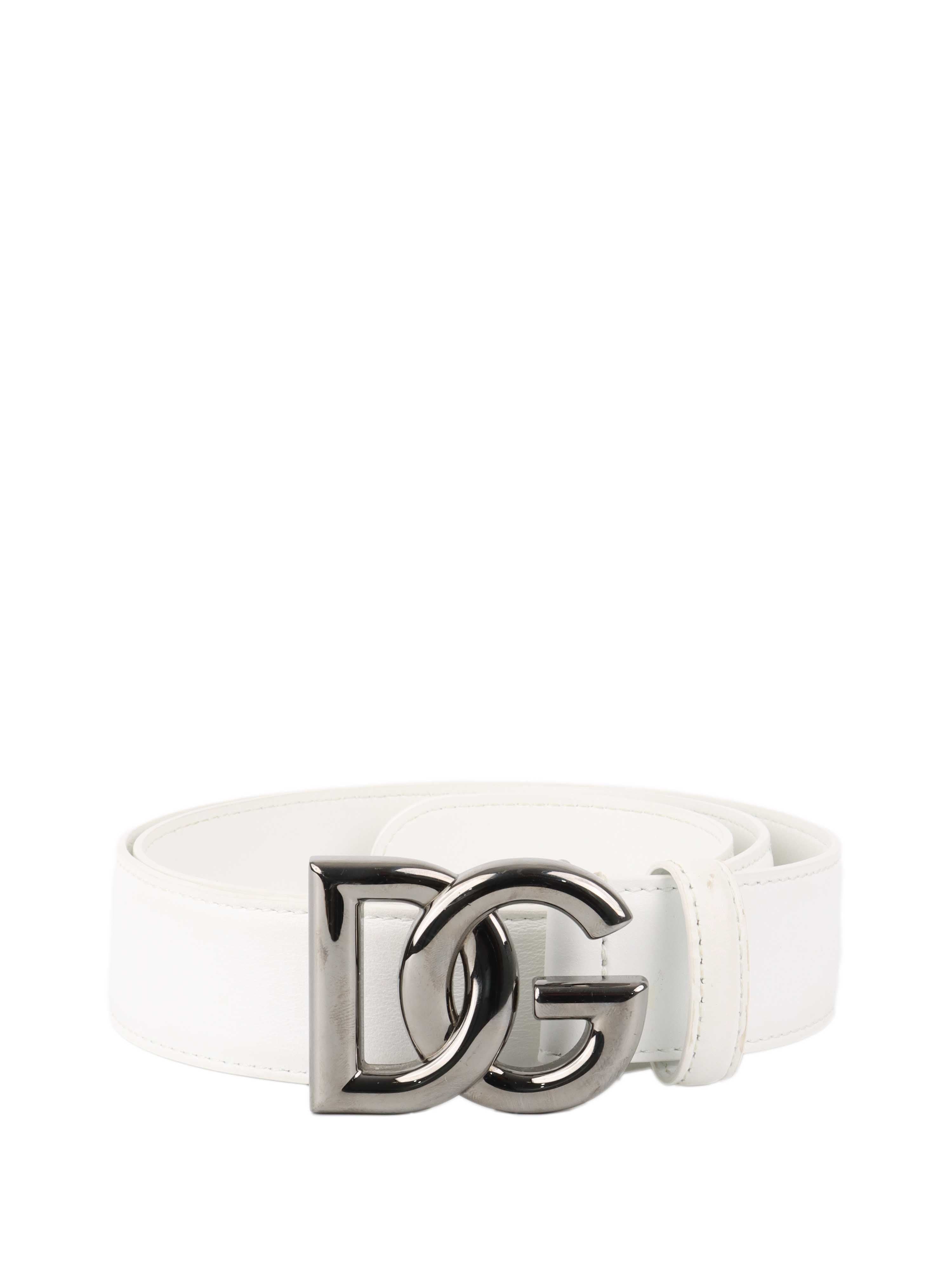 Dolce & Gabbana White Leather Belt for Men - Luxury Designer Fashion Accessory | Perfect for Casual Wear, Office & Special Occasions