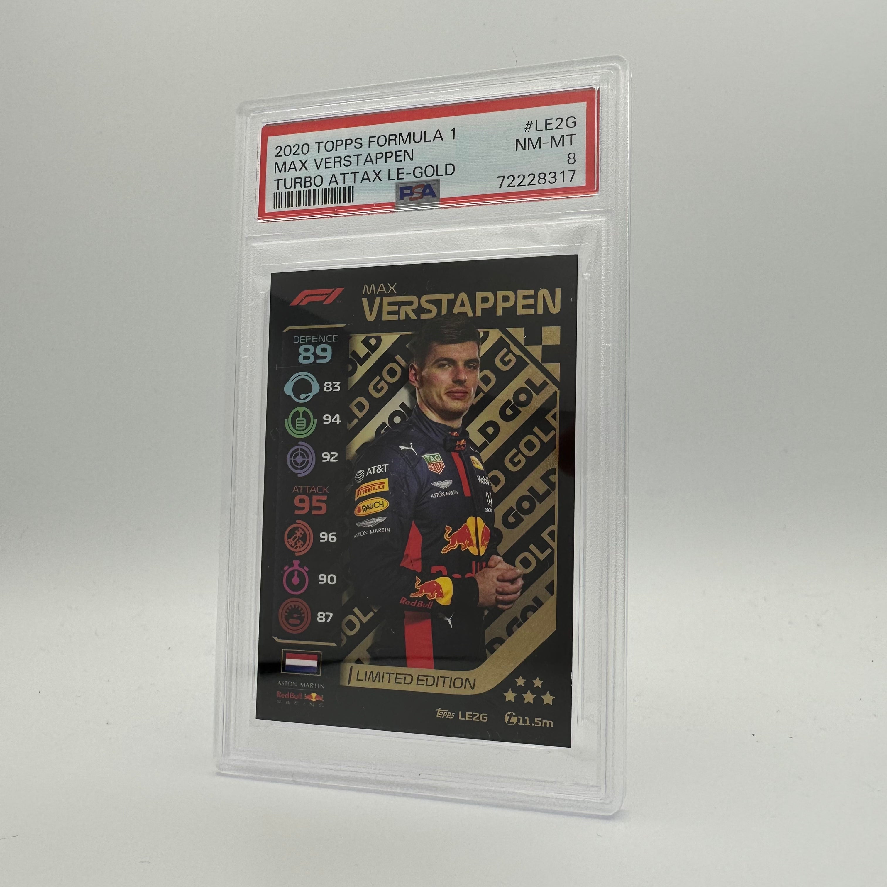 PSA 8 Graded MAX VERSTAPPEN #LE2G Limited Edition Gold Trading Card - Perfect for Collectors, Sports Memorabilia Enthusiasts & F1 Racing Fans